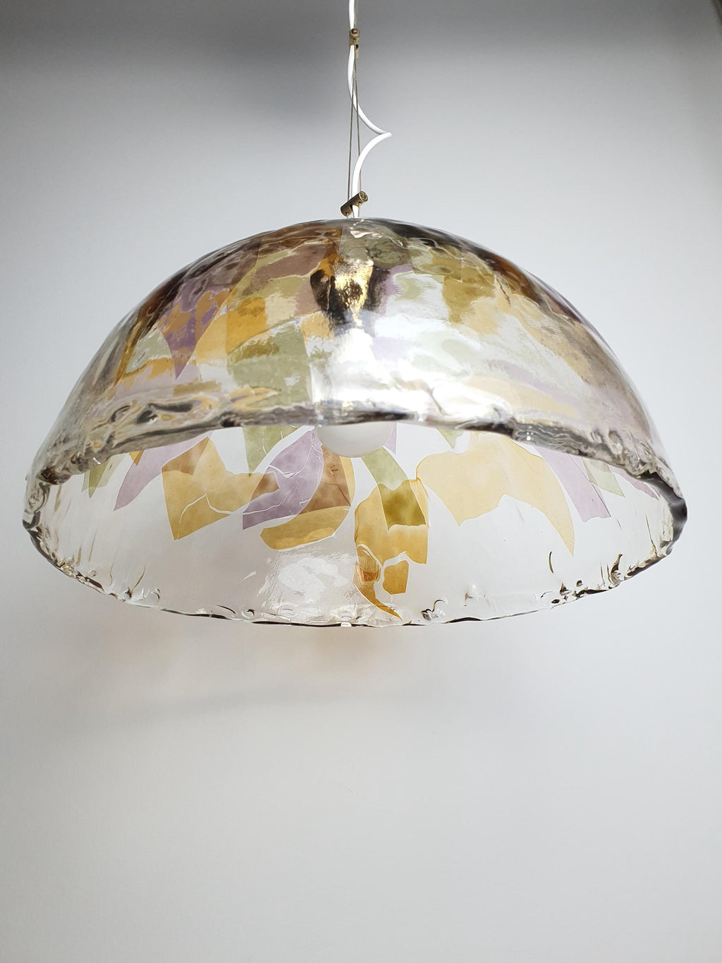 La Murrina 彩色穆拉诺玻璃钟形吊灯 – 绿色与黄色装饰