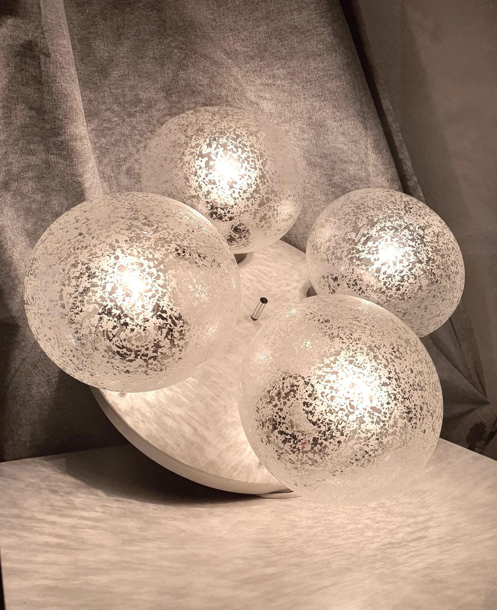 Stilnovo Vintage 4-Globe Flush Mount Light: Italian Mid-Century Modern