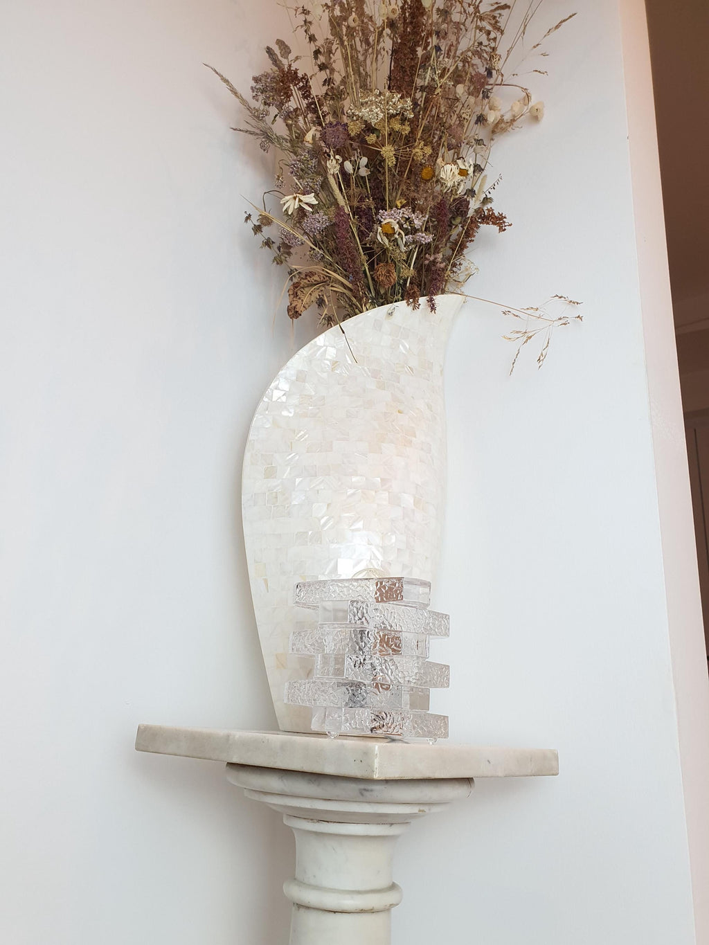 Vintage Peill & Putzler Glass Cube Table Lamp: 1970s German Modernist Lighting