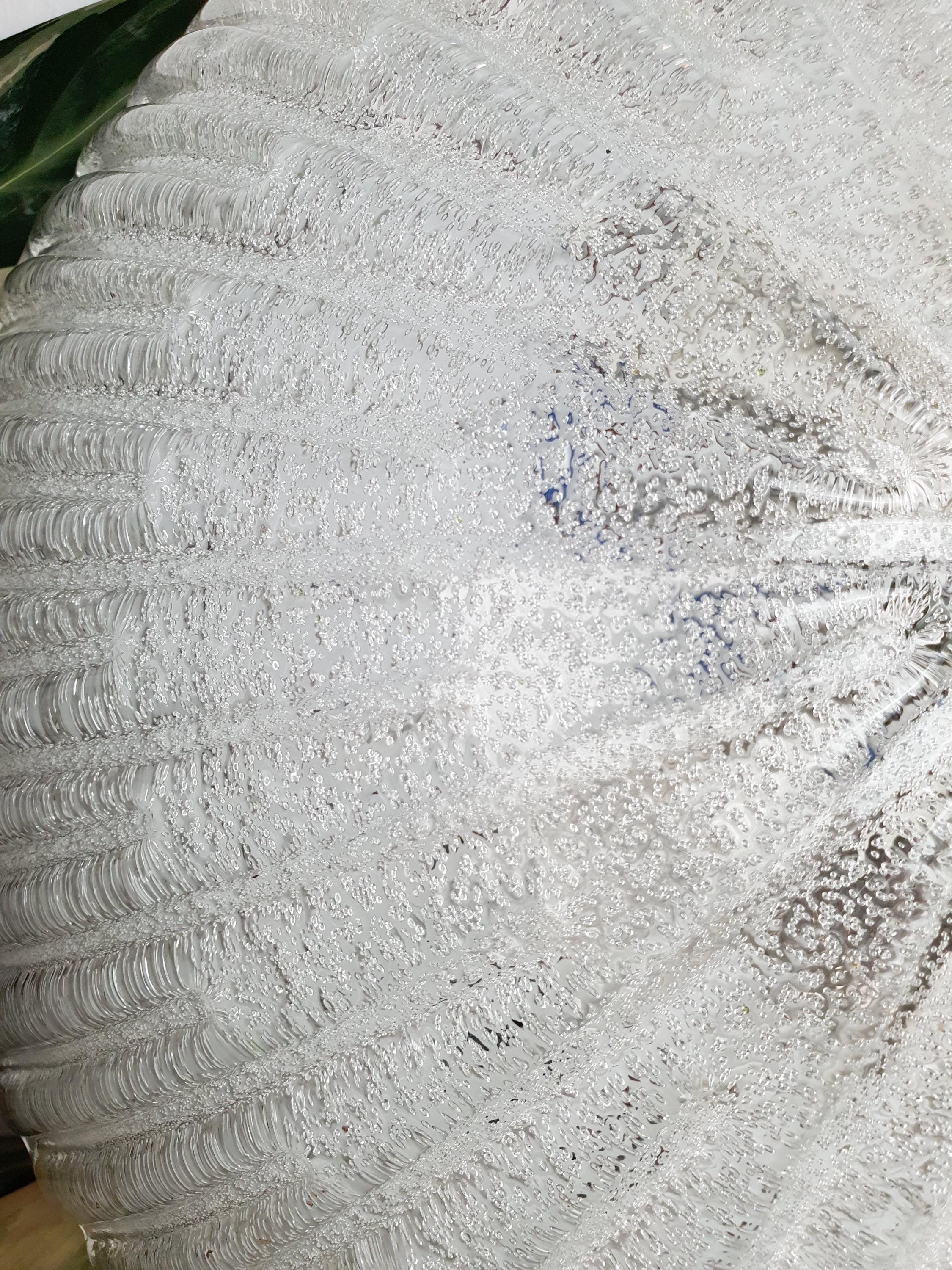 Friul Luce Vintage Floral Shell Flush Mount Light | Frosted Murano Glass Venetian Fixture