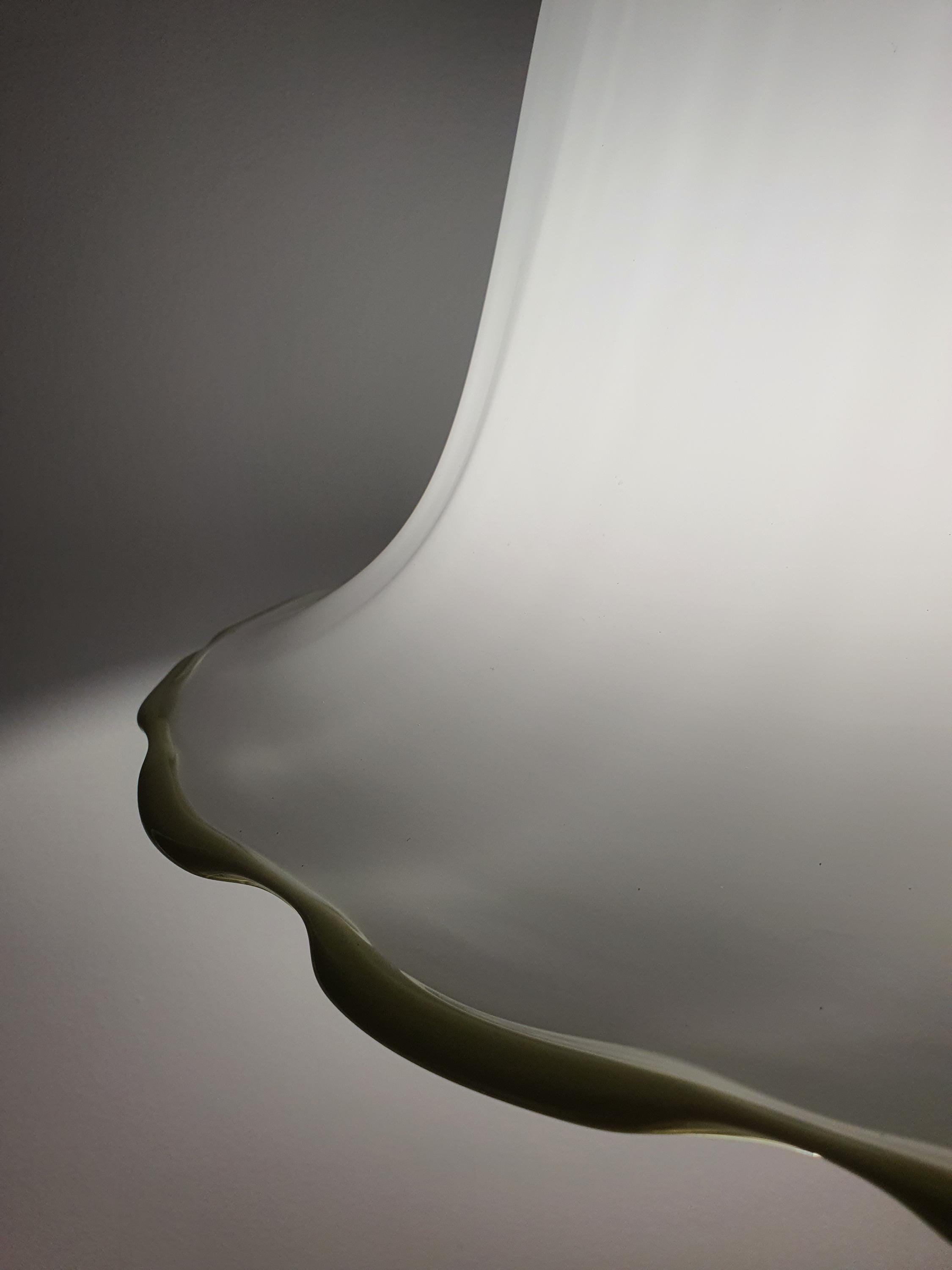 La Murrina Tulip Pendant Light | Vintage Murano Glass Lighting with Green Rim | Italian Mid-Century Modern