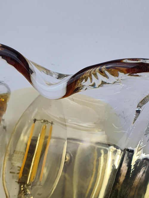 La Murrina Karamell-Wandleuchte aus Muranoglas, Tulpe Transparent Chrom