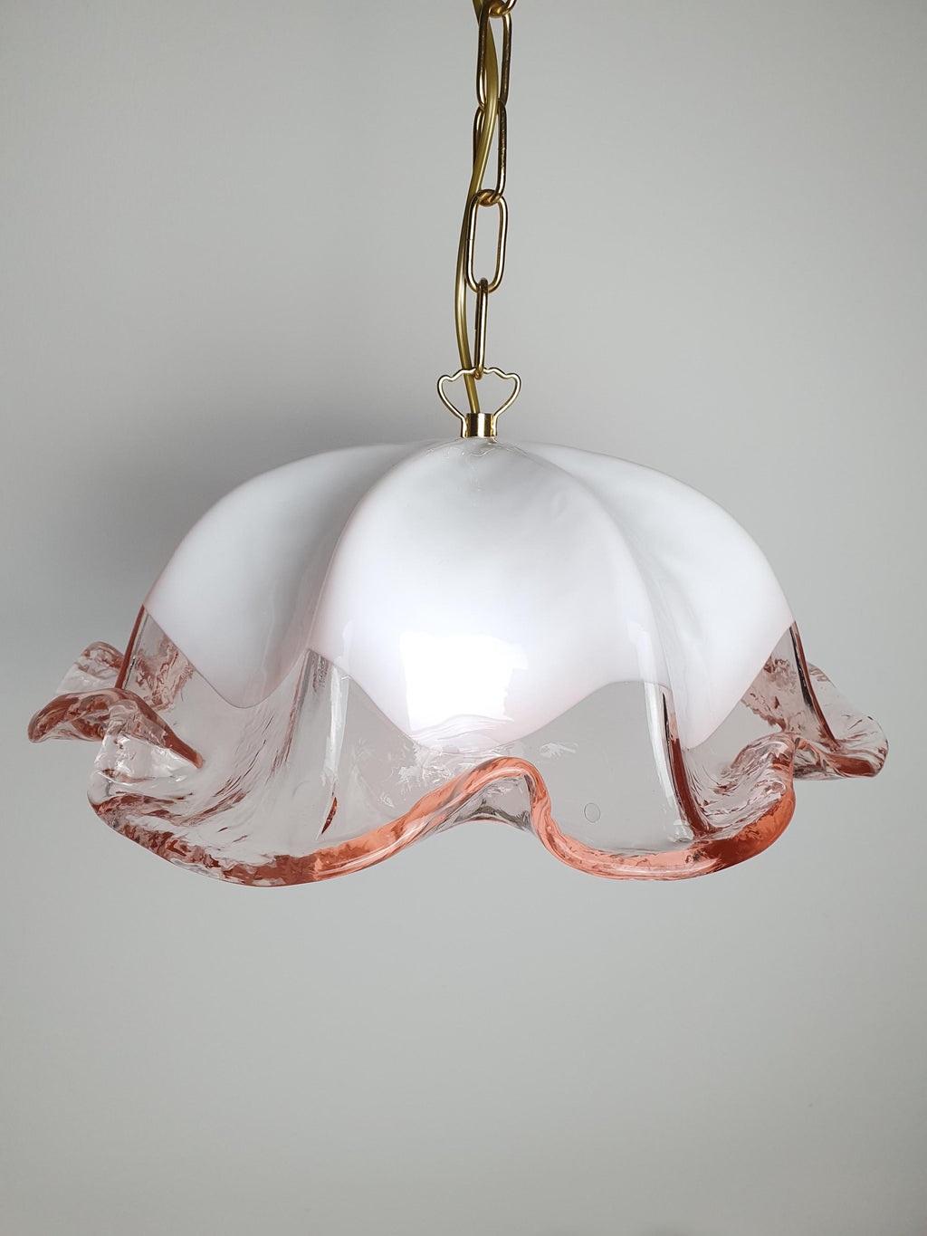 La Murrina Pink Tulip Pendant Light | Vintage Murano Glass Floral Lamp | Italian Mid-Century Lighting