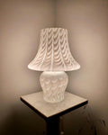 Vintage-Muranoglas Pilz Tischlampe mit gewellt mundgeblasen Glas