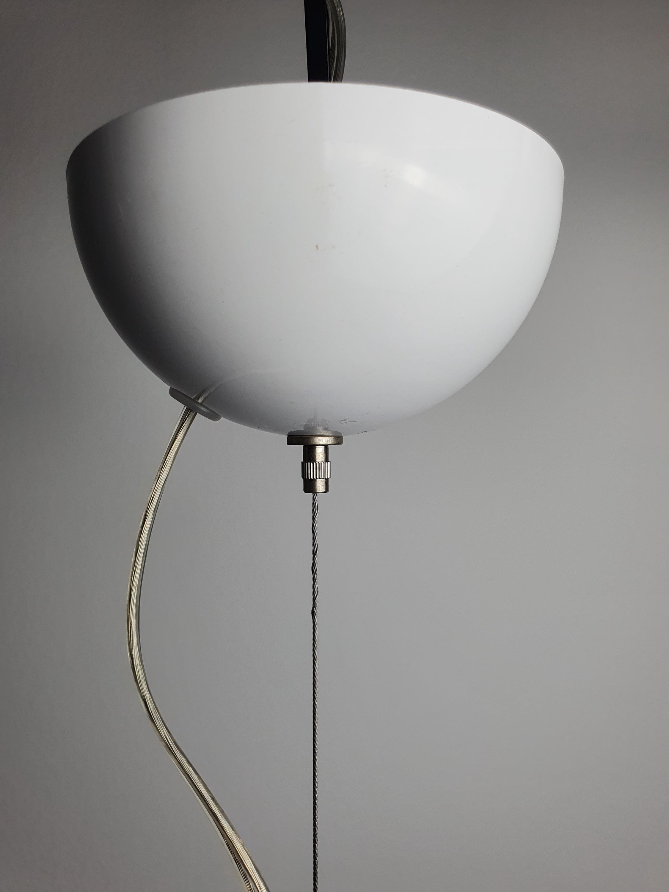 Vintage globe pendant light — minor signs of age consistent with vintage condition
