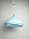 Labelled Murano Licht blau Bonbon Wirbel Glocke Pendelleuchte