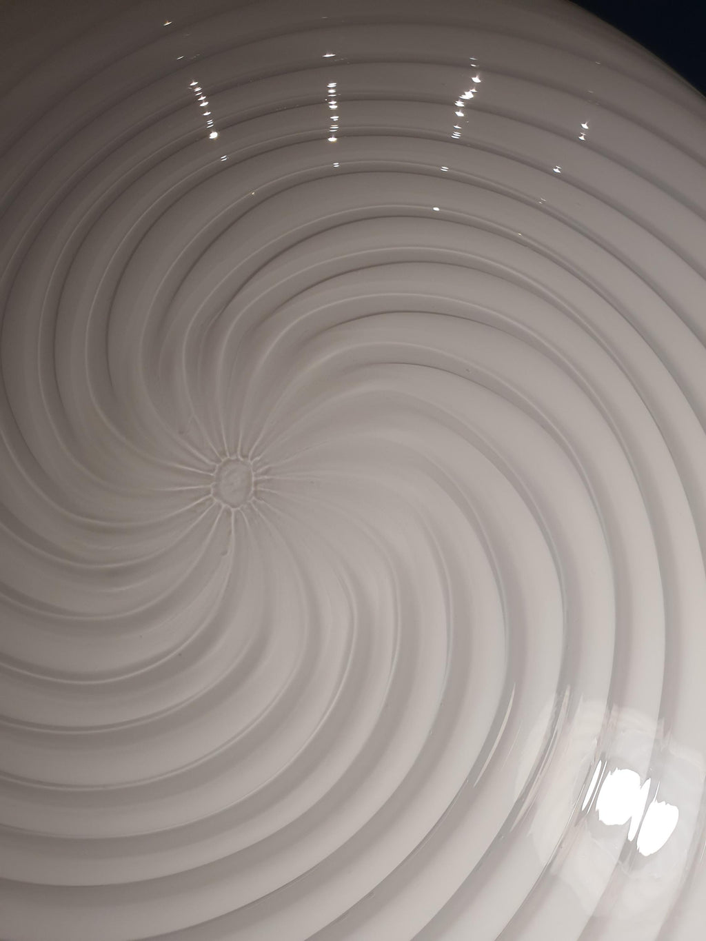 De Majo Murano Glass Flush Mount Light: Vintage White Swirl
