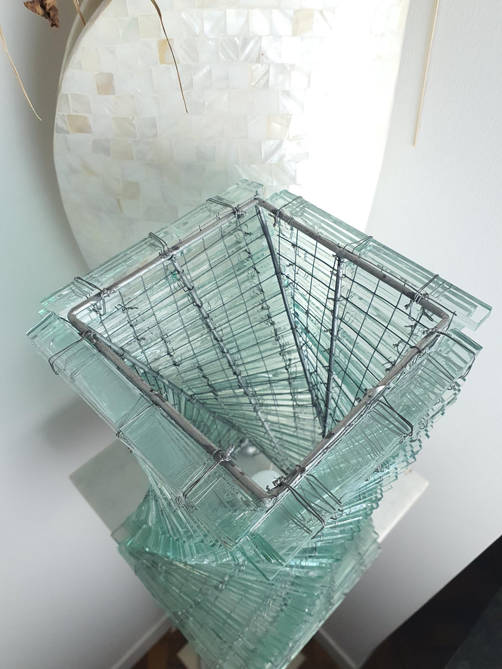 Mosaic Bottle Glass Table Lamp: Handcrafted Retro Twist Design
