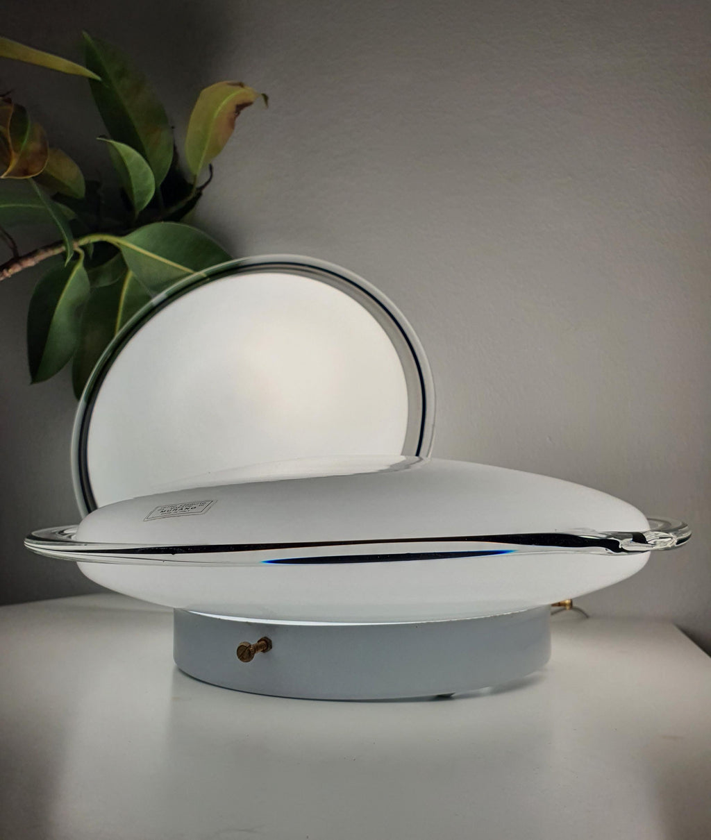 Pair of Vintage Murano Glass Flush Mount Lights | Italian Ceiling or Wall Lamps | Mid-Century Modern Lighting