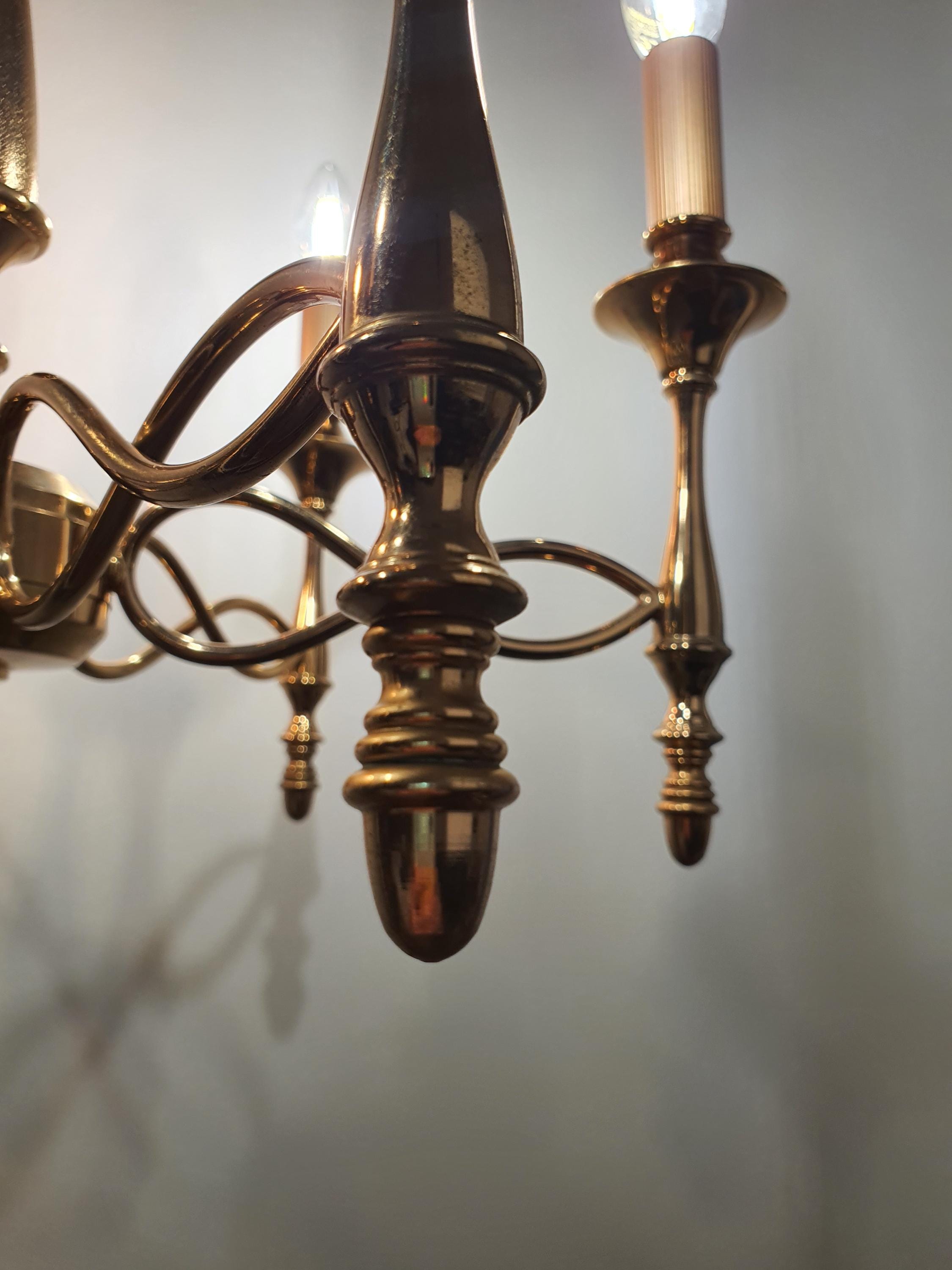 FILC Milano 六臂复古吊灯 金色底座 | 意大利 Mid-Century 奢华照明