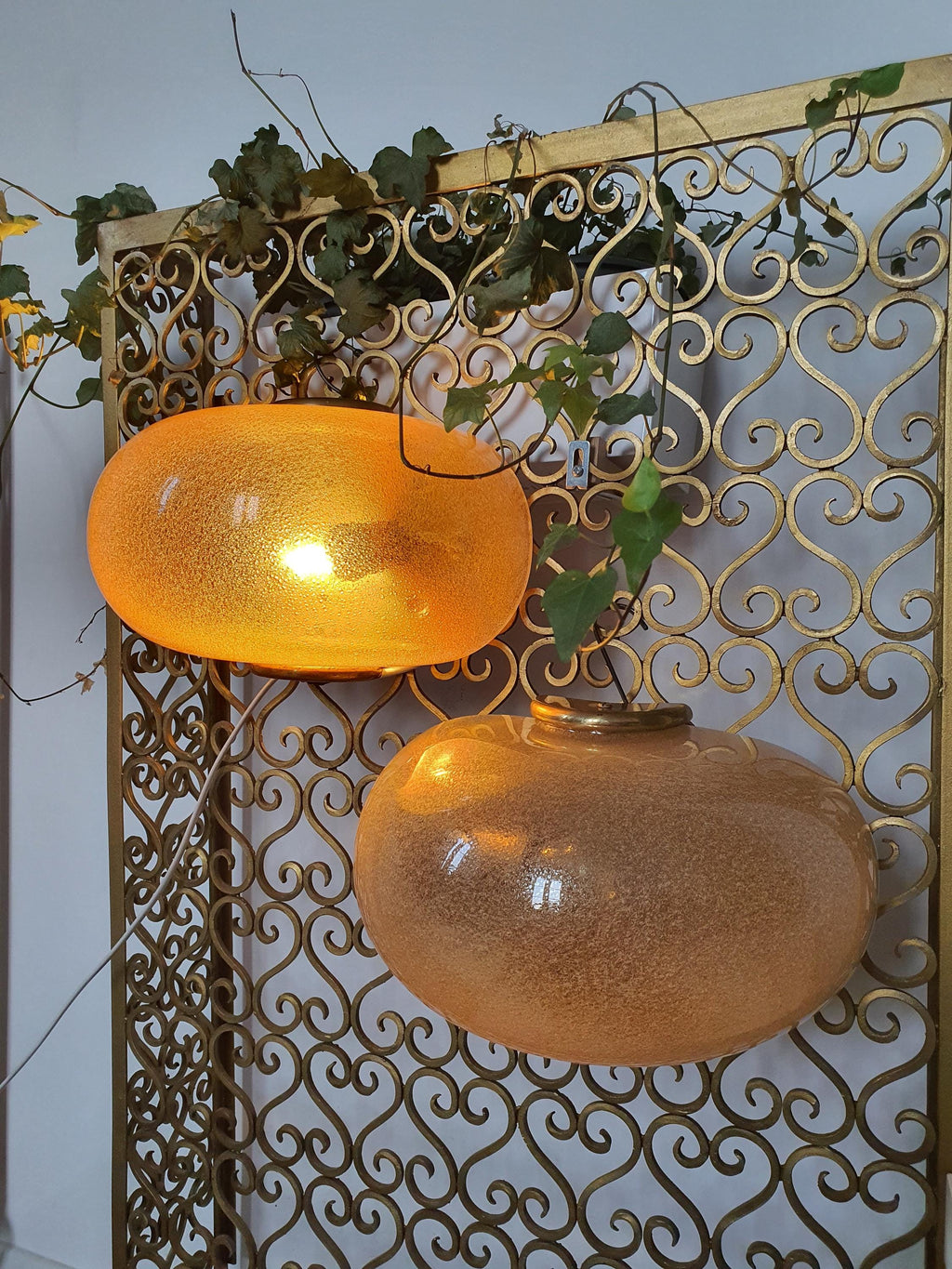 Vintage Murano Glass Wall Sconces: Caramel Art Deco Italian Lamps