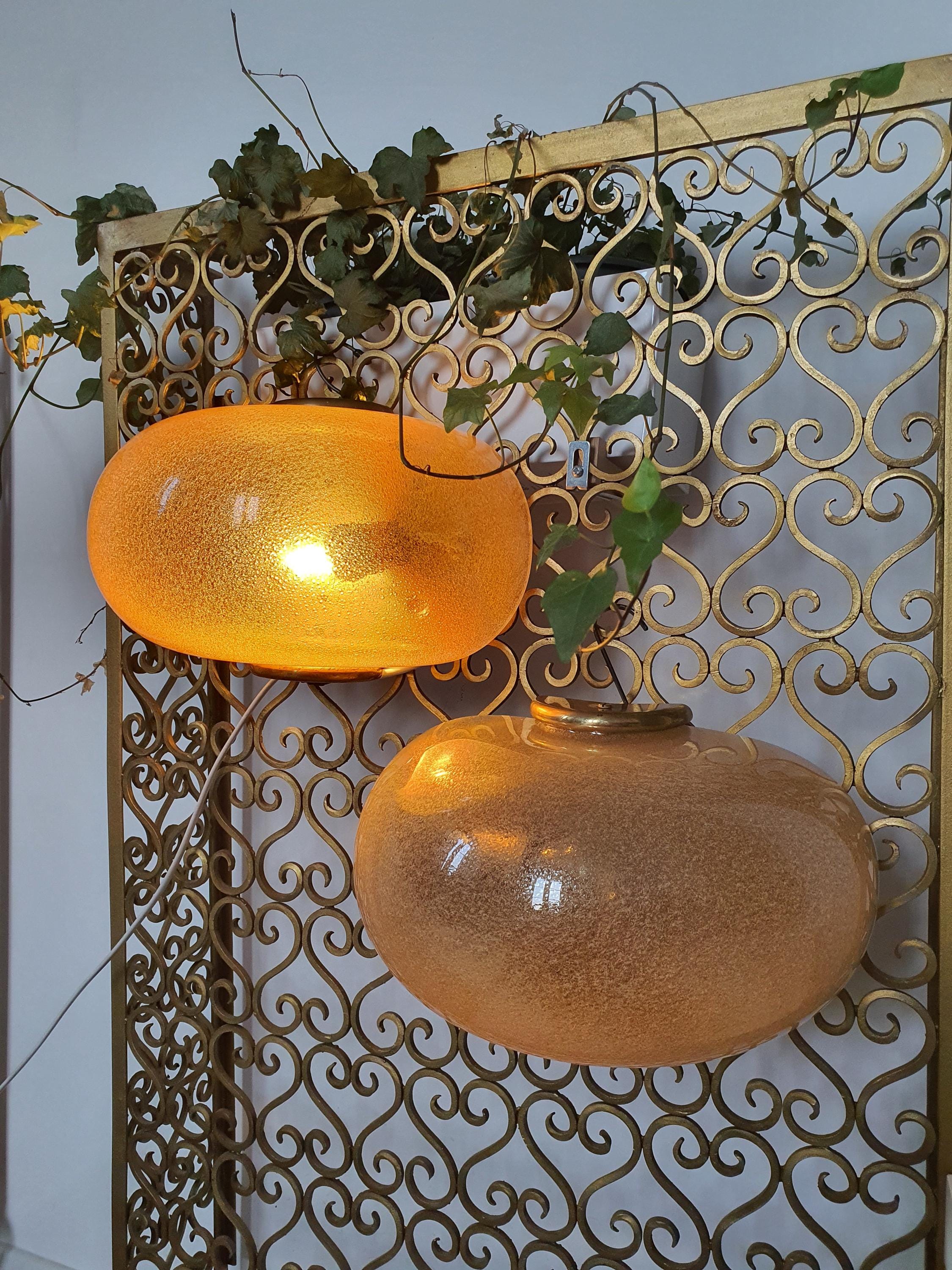 Vintage Murano Glass Wall Sconces: Caramel Art Deco Italian Lamps