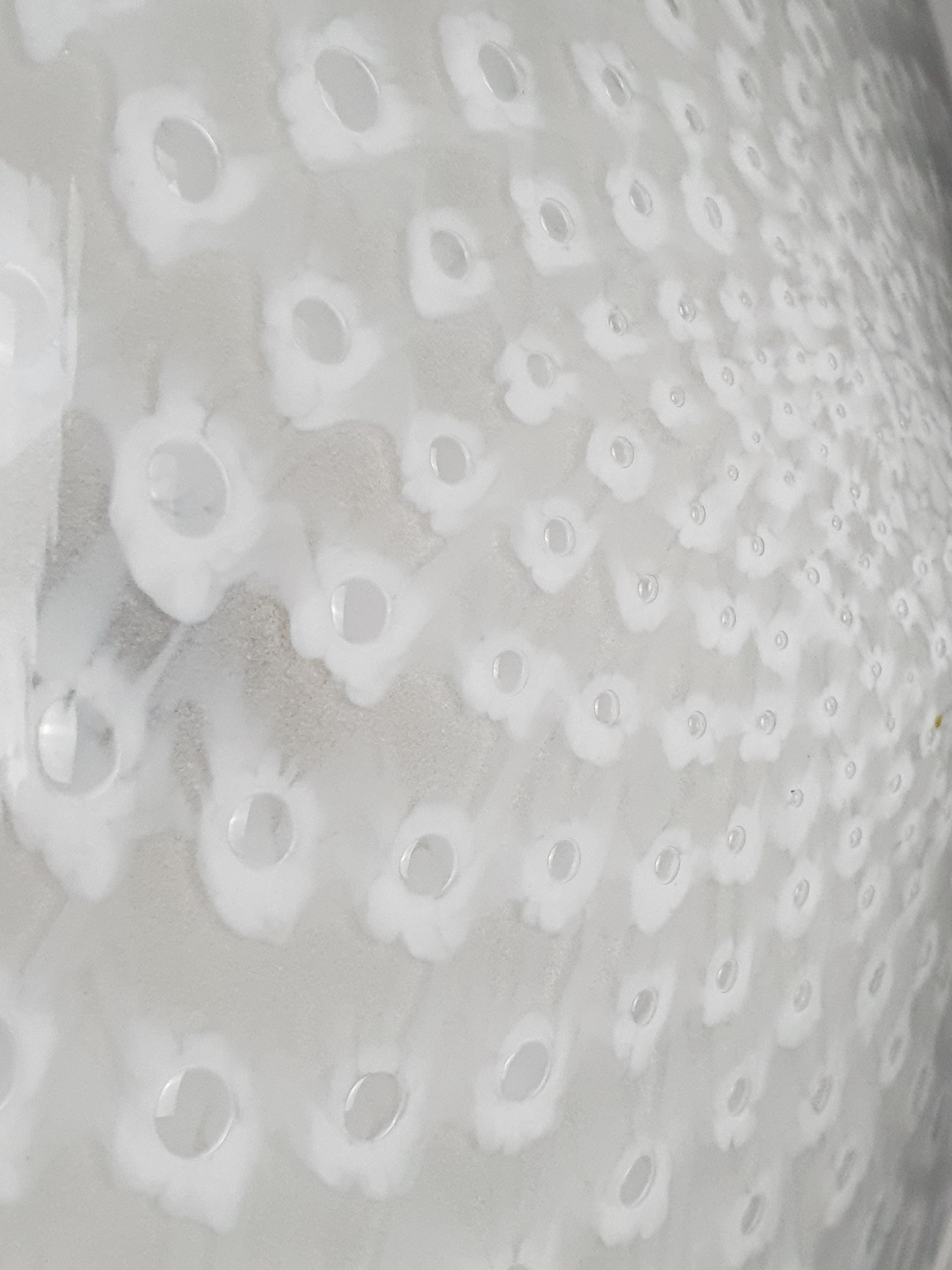 复古穆拉诺玻璃吸顶灯 | 白色旋纹气泡 Mid-Century Modern 风格