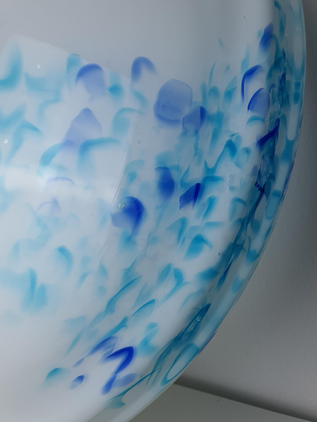 Vintage Murano Glass Flush Mount with Blue Murrine Spots