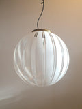 Globe-Pendelleuchte aus Muranoglas – Italienischer Filigran-Streifen-MCM-Kronleuchter