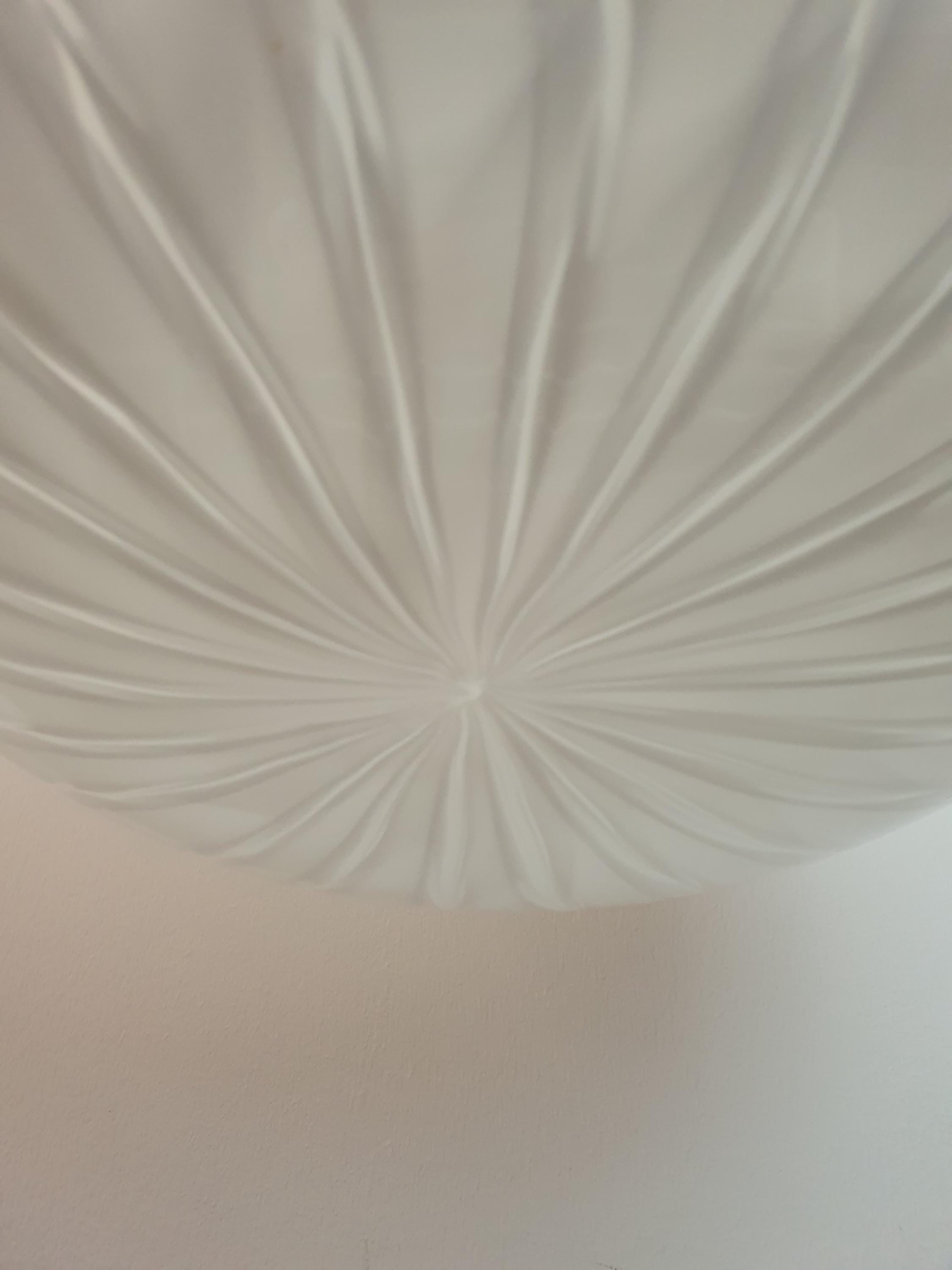 Murano Glass Globe Pendant Light: Handblown White Wave, Mid-Century Modern