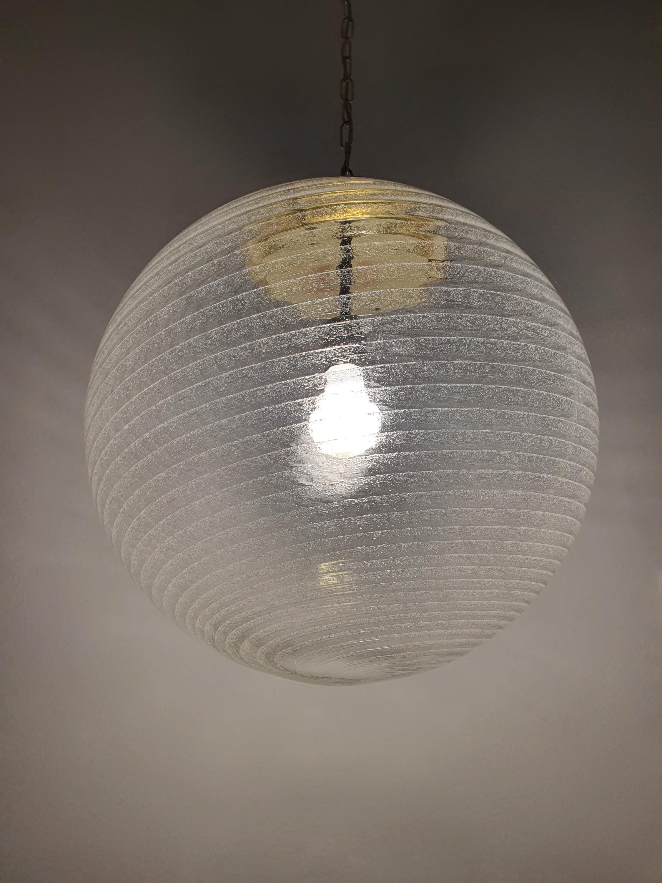 Handcrafted Murano Glass Bubble Globe Pendant Light - Retro Home Decor