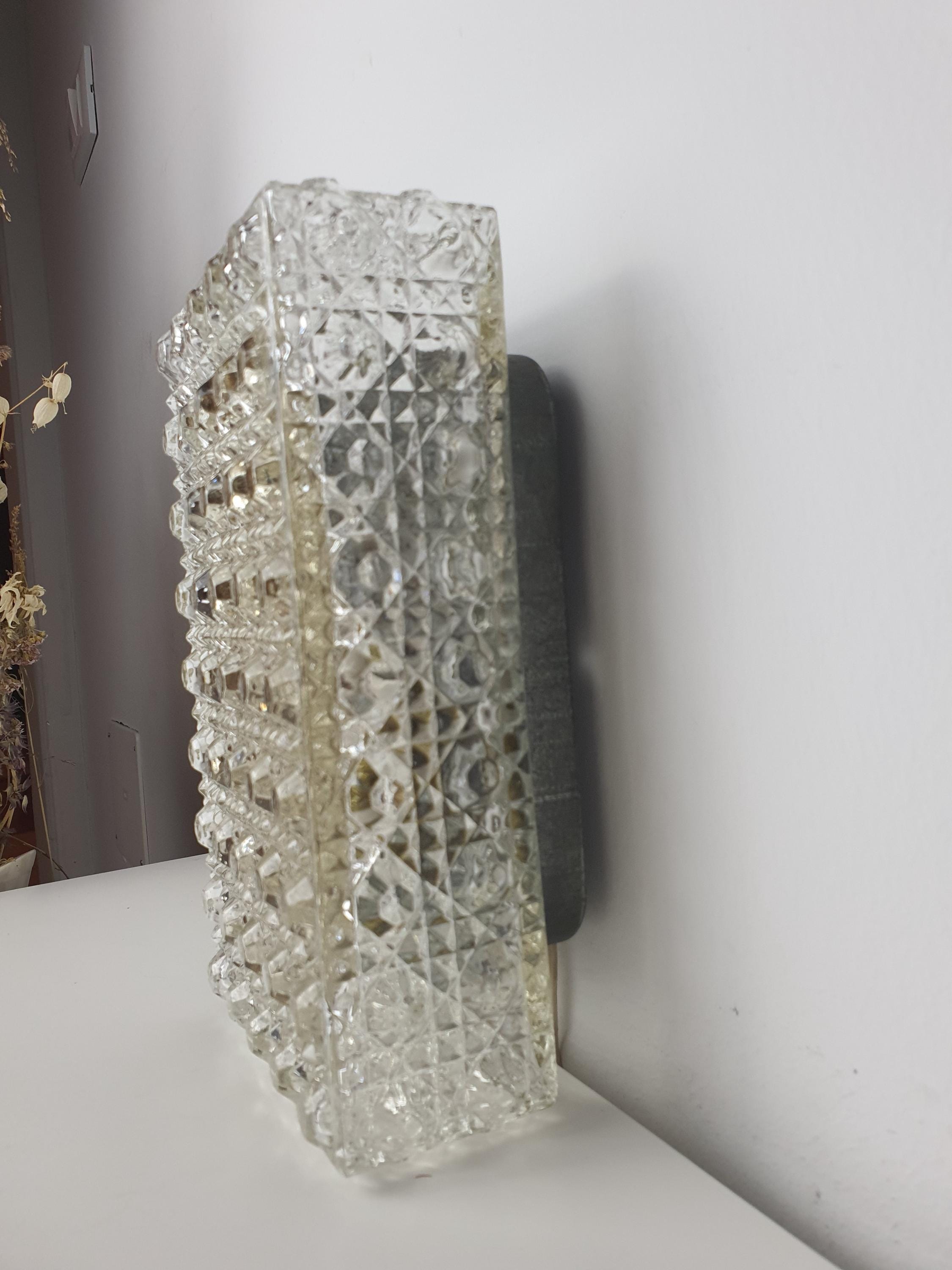 Mid-Century Modern Glass Wall Sconce: Hollywood Regency Light Fixture