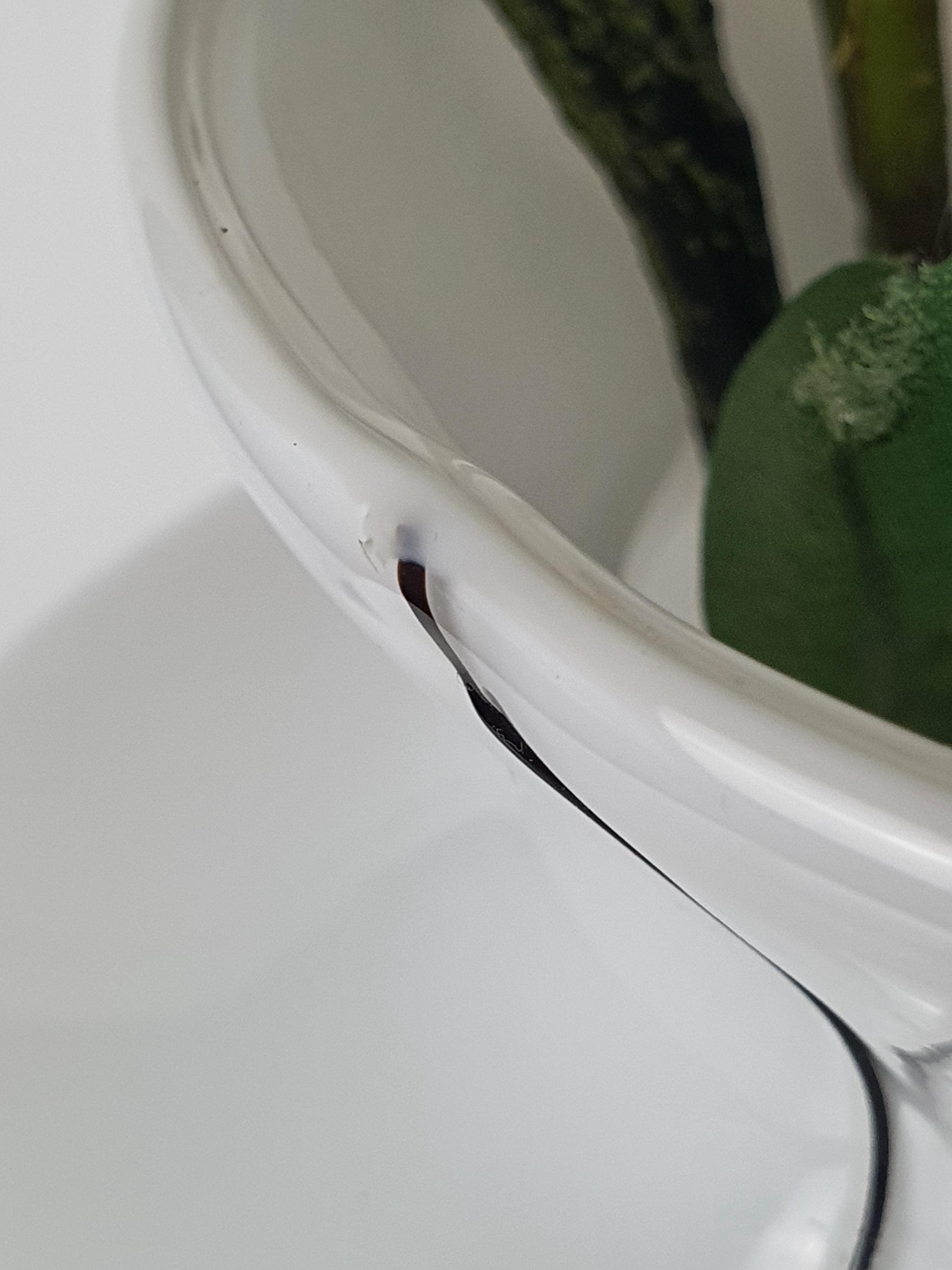 Vintage Murano Glass White Vase with Black Line | Midcentury Minimalist Italian Design