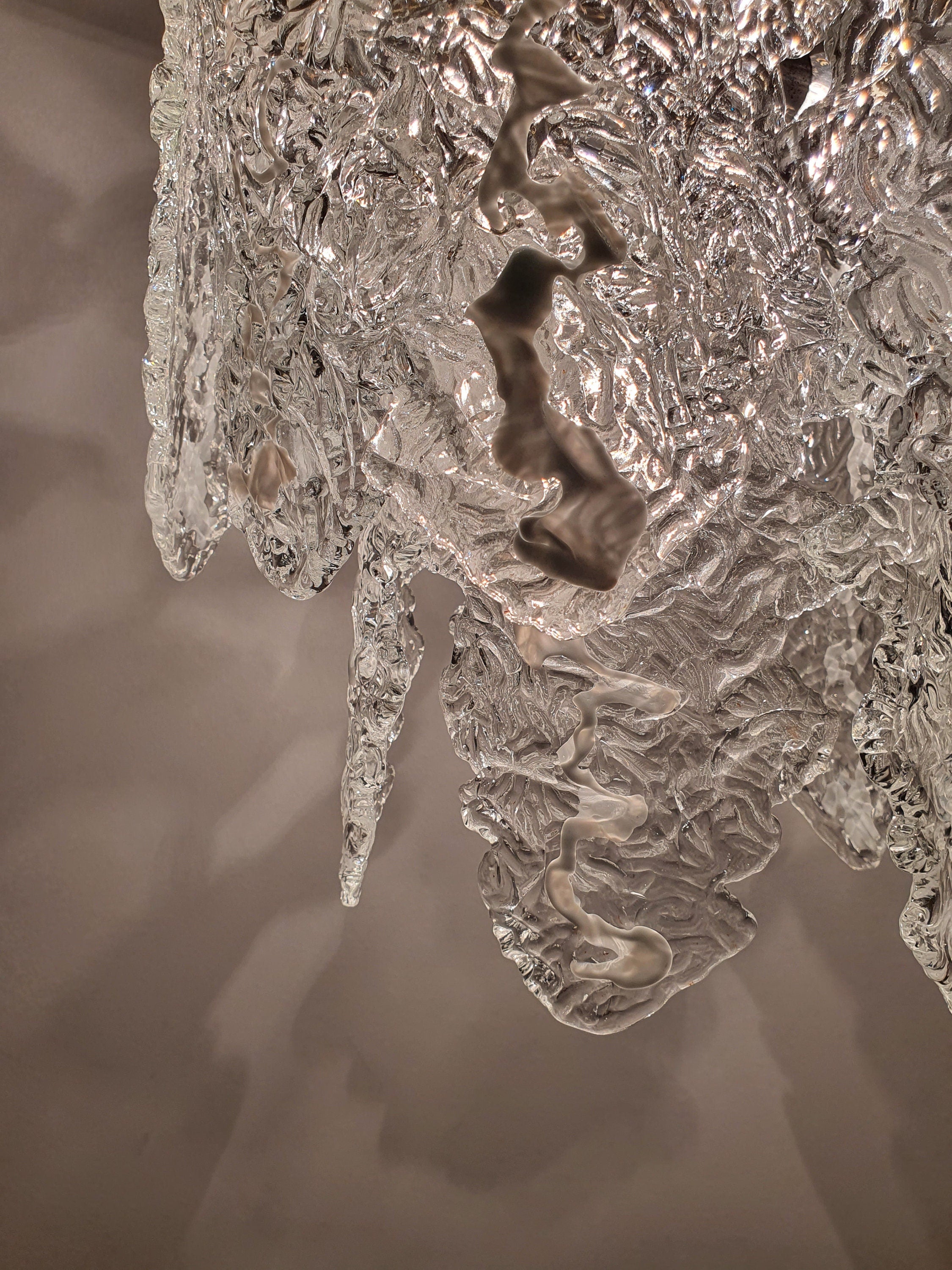 XL Murano Glass Petal Chandelier: Carlo Nason Style, Mid-Century Modern