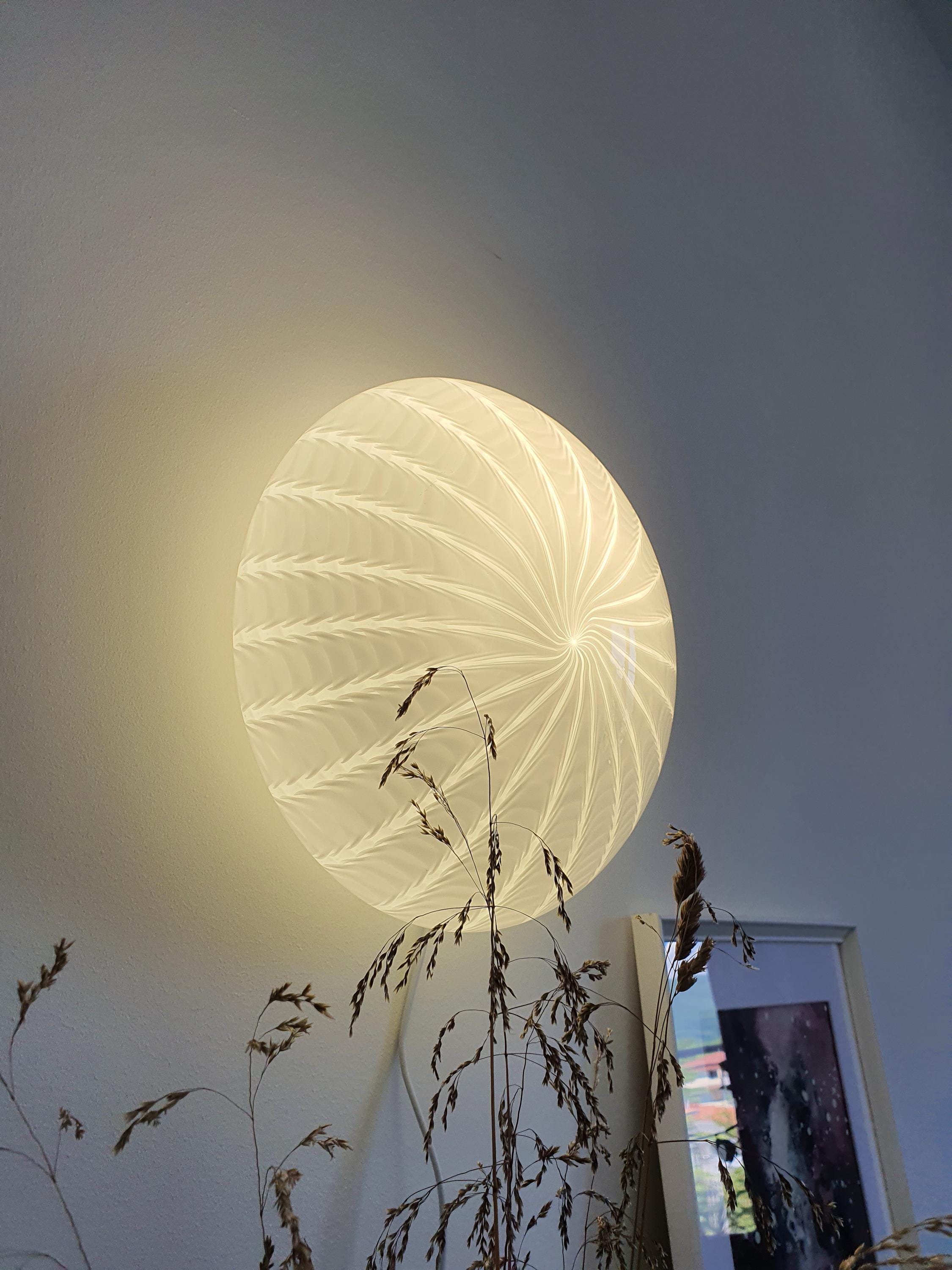 Vintage Murano Glass Flush Mount Light: Swirl Starburst, Mid-Century Modern
