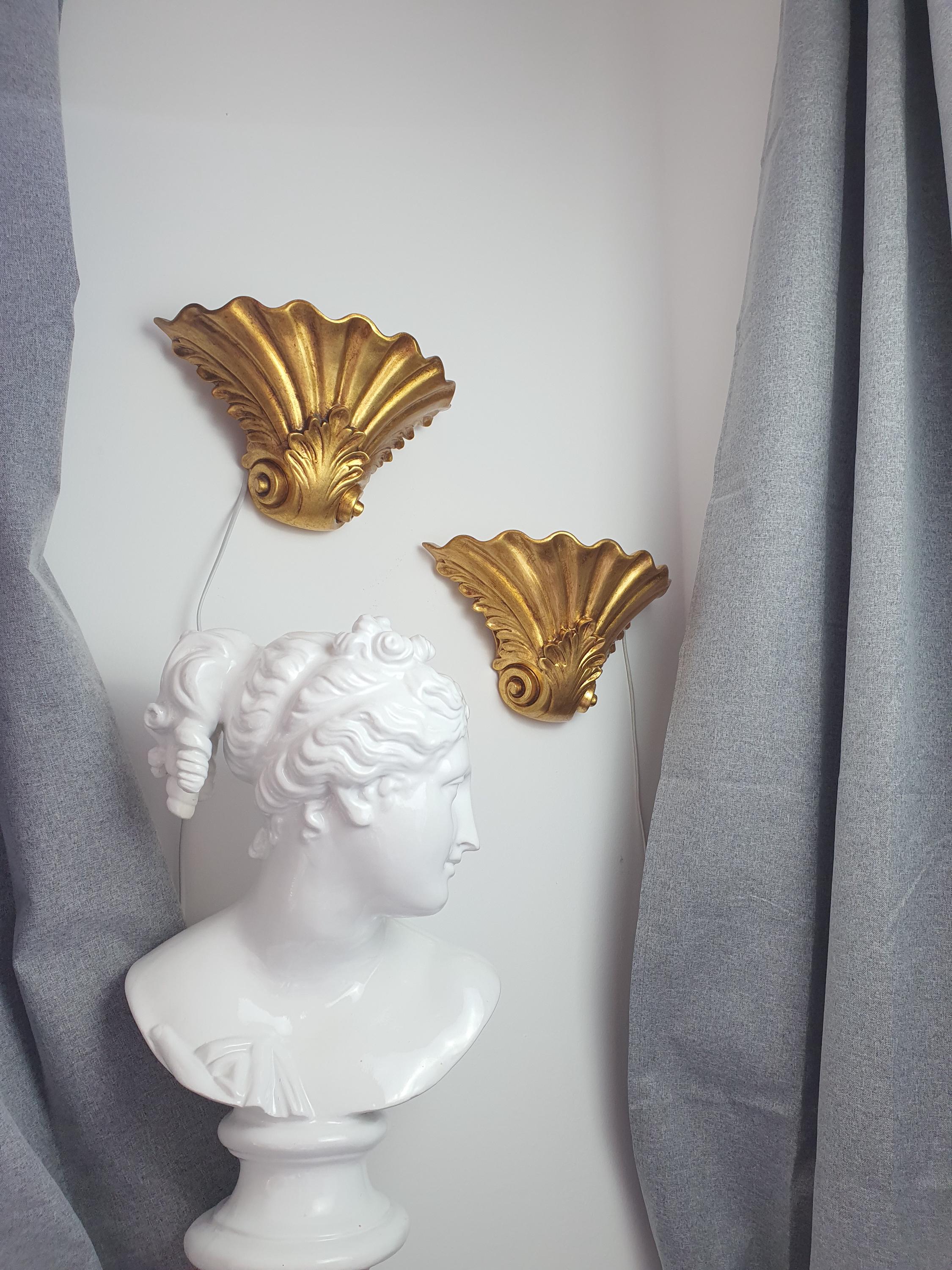 Set of 2 Kolarz Rokoko Rococo Gold Wall Sconces Venetian Finish