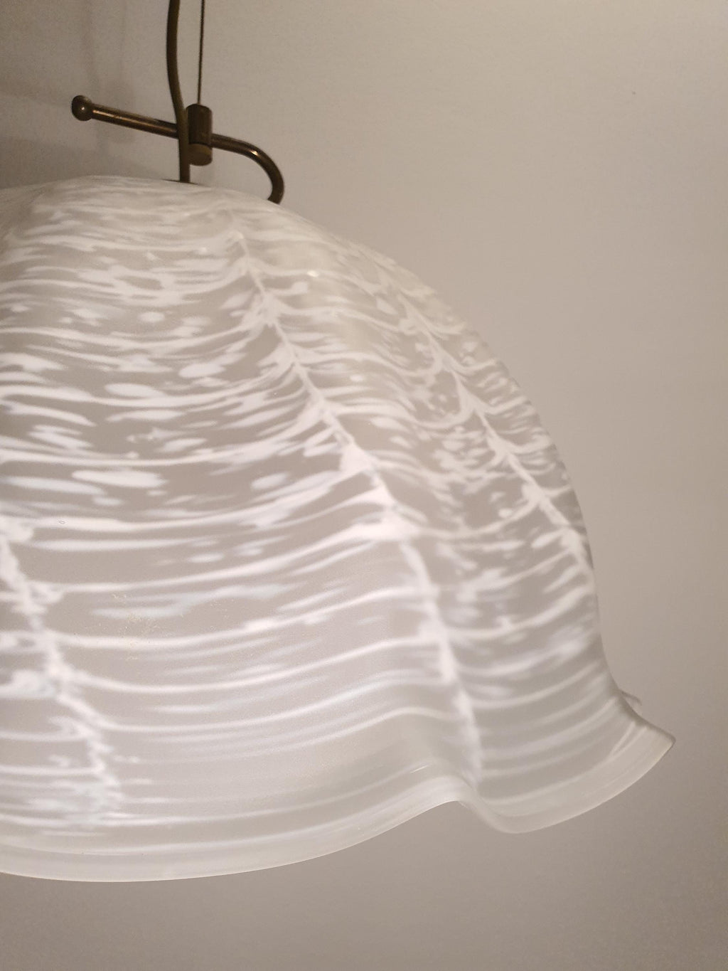 Murano Glass Lily Pendant Light: Italian Vintage Filigree Chandelier