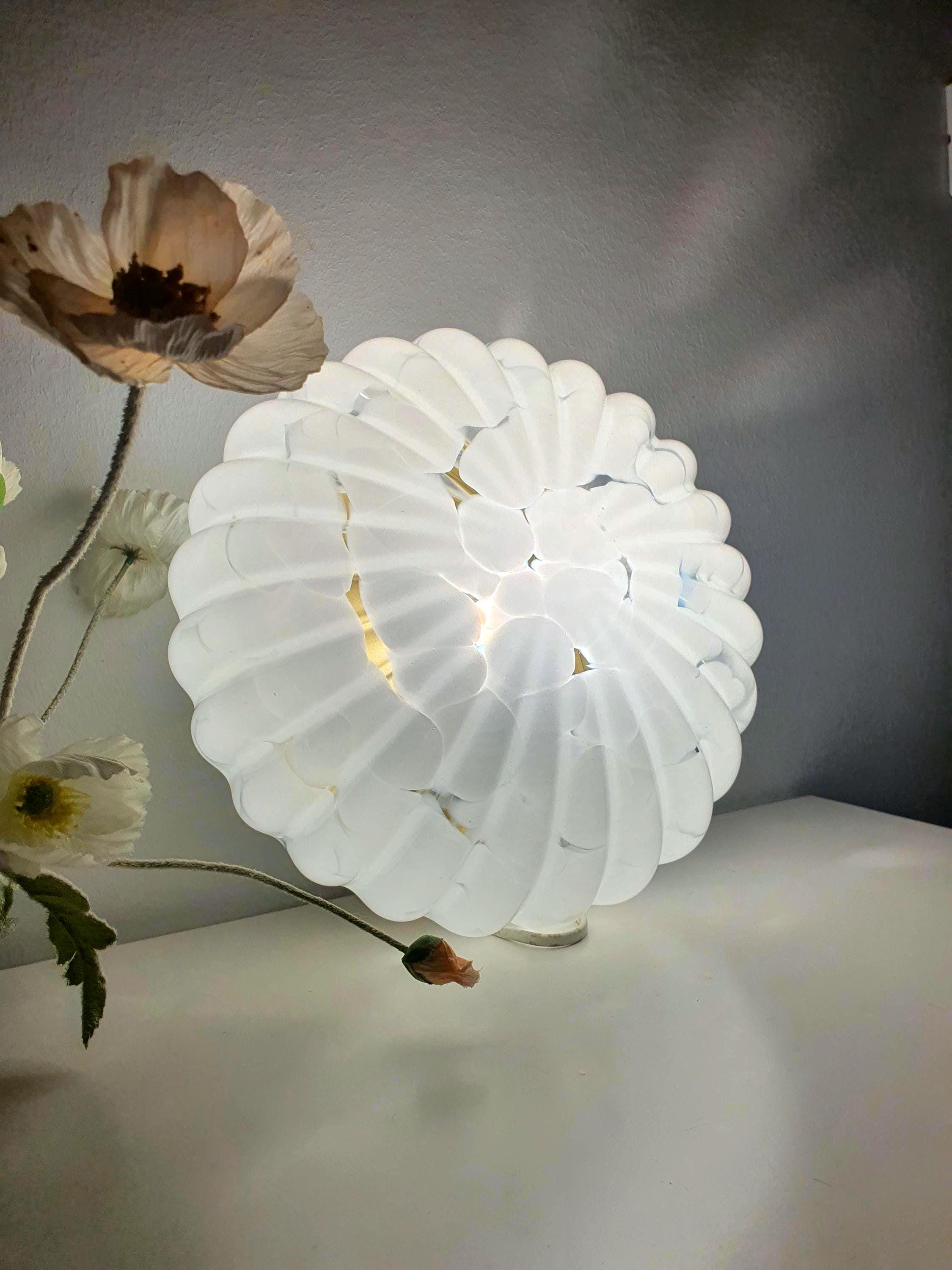 Vintage Spotted Glass Flower Shape Flush Mount Light