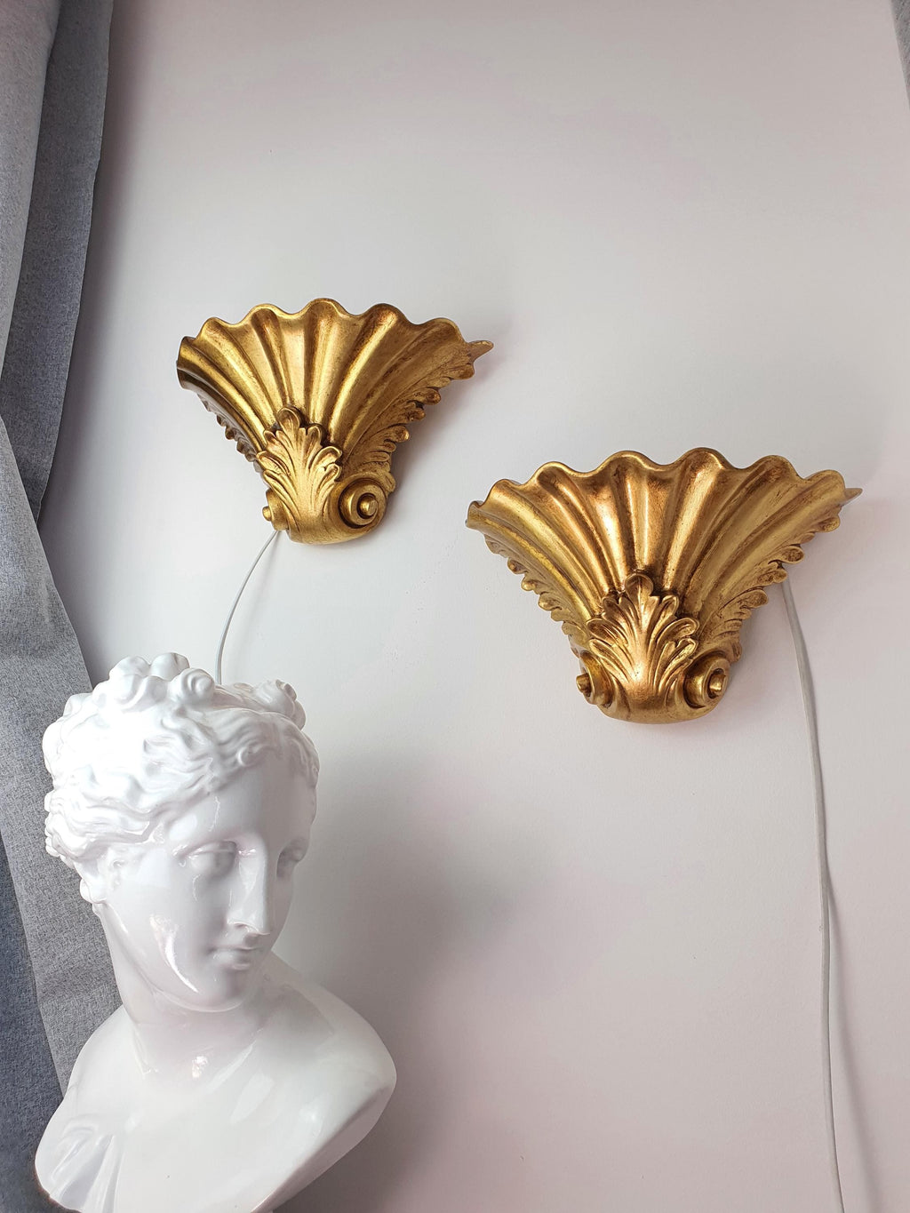 Set of 2 Kolarz Rokoko Rococo Gold Wall Sconces Venetian Finish