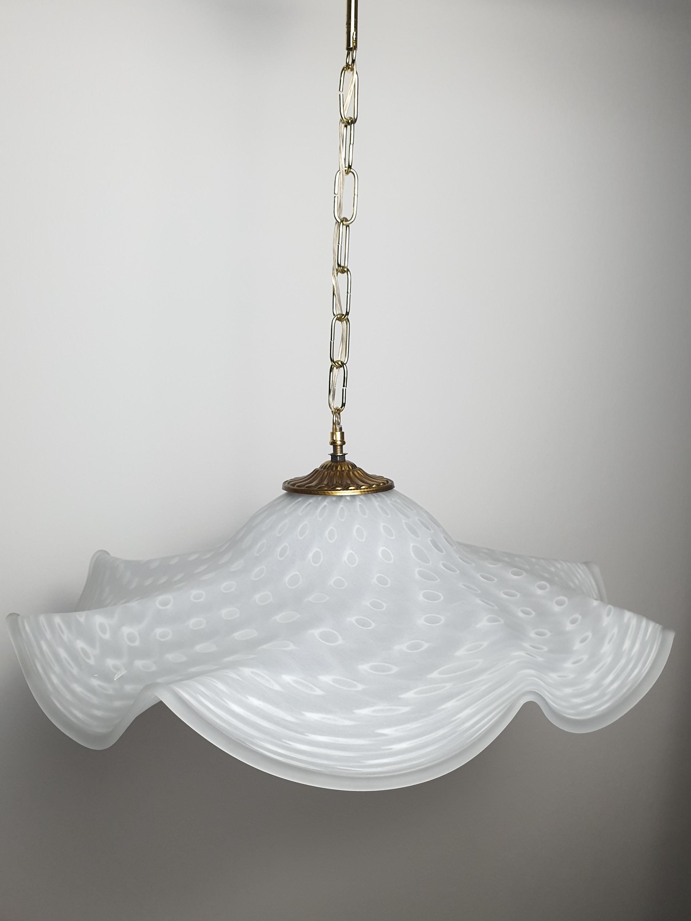 Murano fazzoletto pendant light — organic rippling edges, sculptural glass form