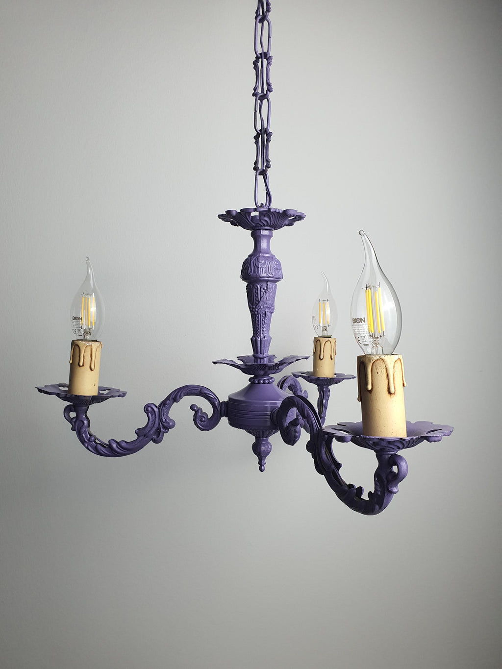 Vintage purple chandelier in Italian Hollywood Regency style
