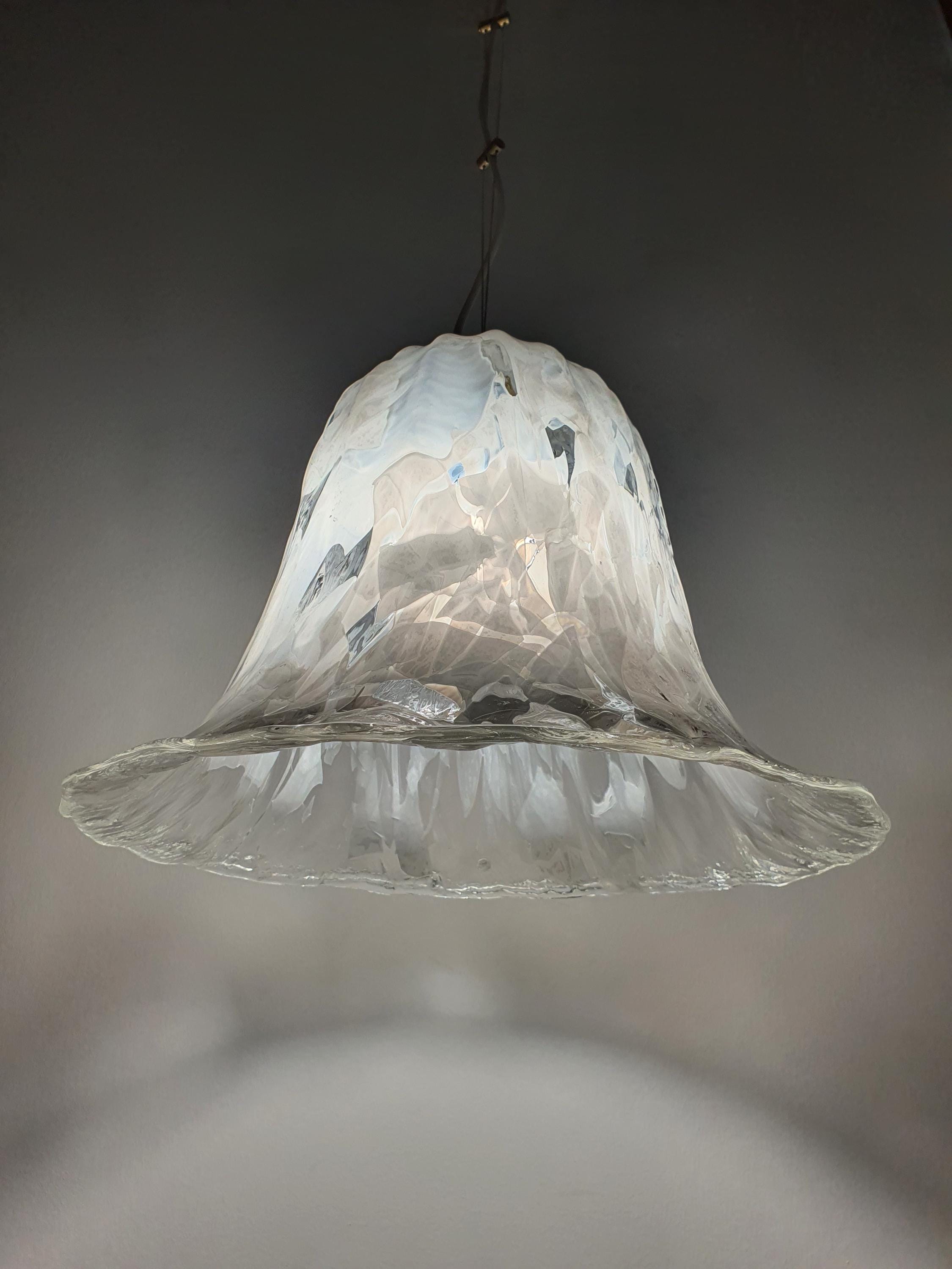 Murano Glass Bell Pendant Light: La Murrina Vintage Floral Lighting