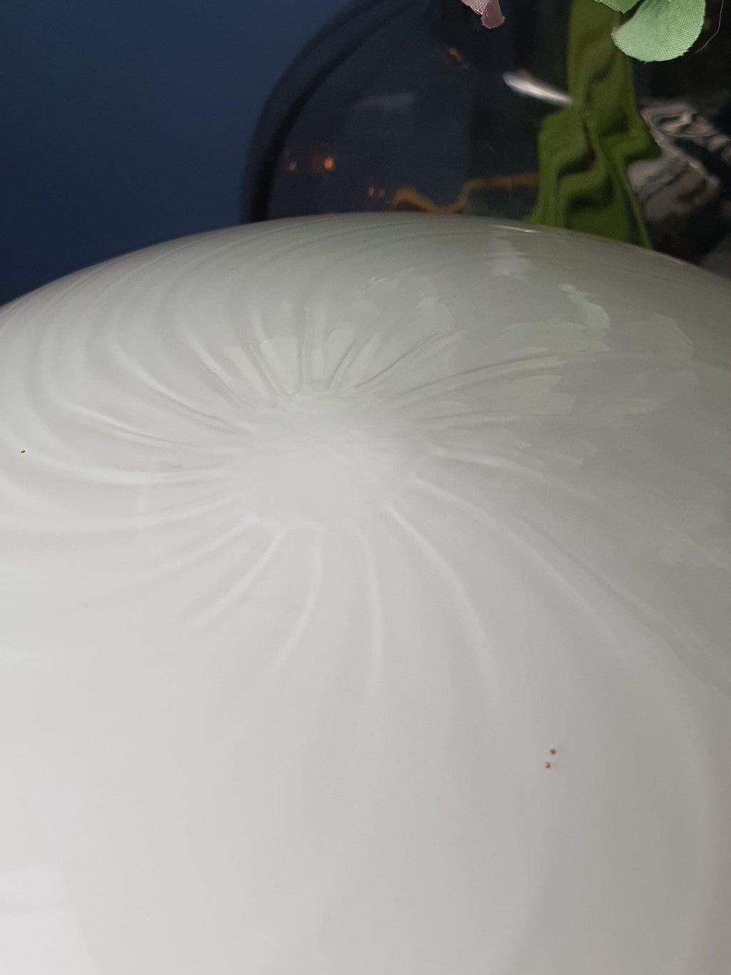 Pair of Vintage Murano Glass Swirl Globe Bedside Lamps Gold Base