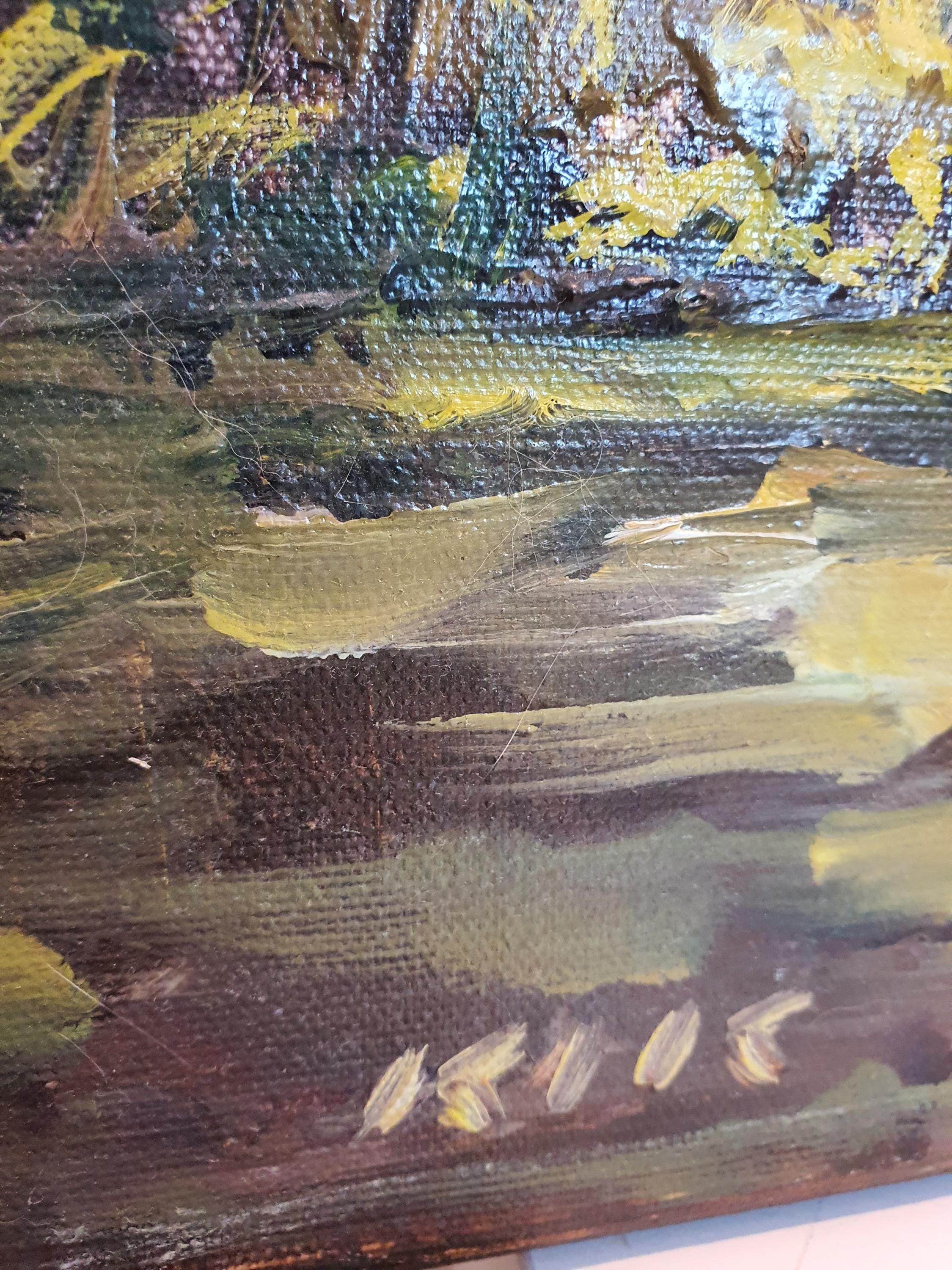 Vintage Sailing Boats Landscape: Original Signed Acrylic Painting by Janusz Kik