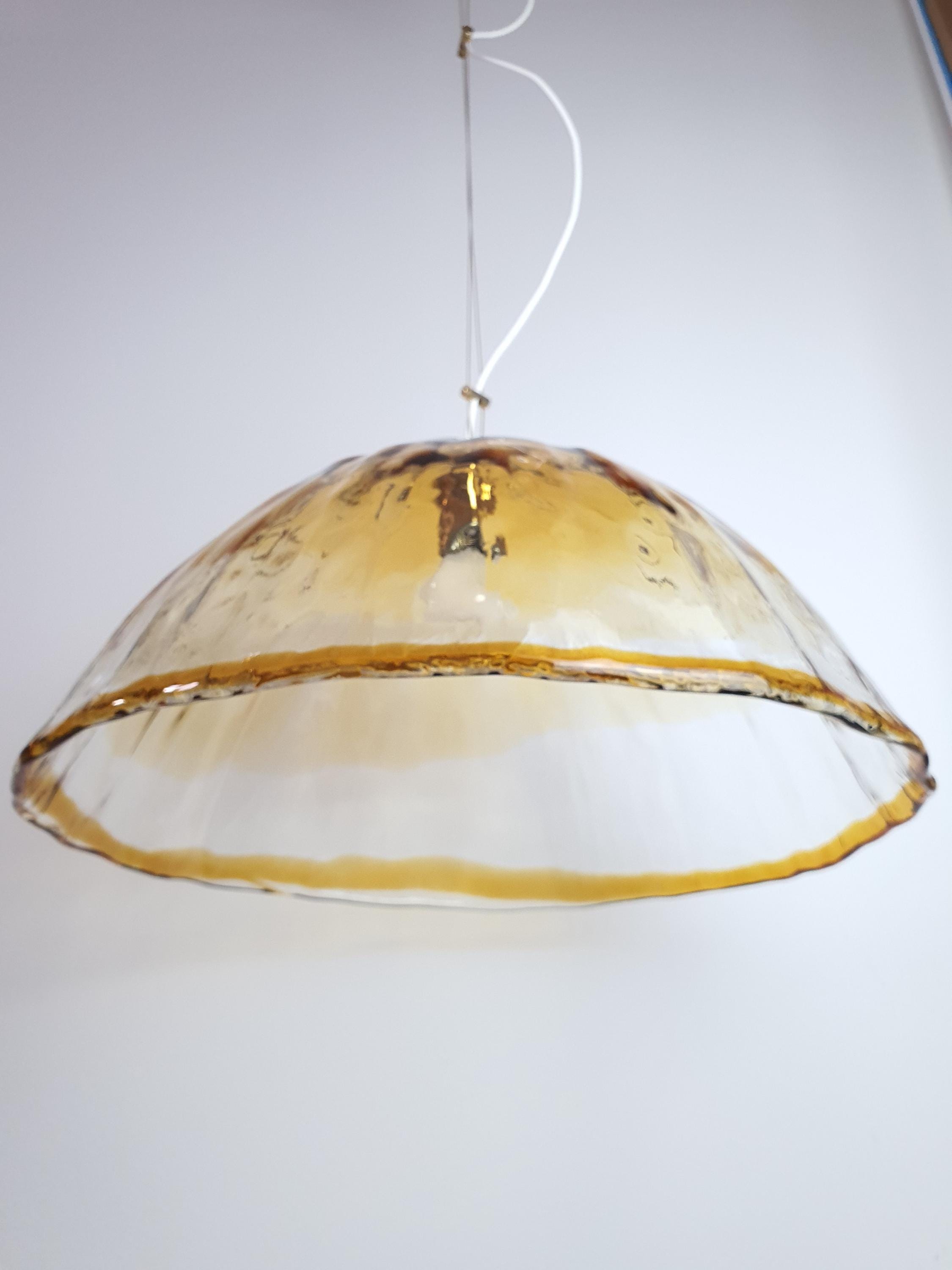 La Murrina Amber Glow Murano Glass Dome Pendant Light