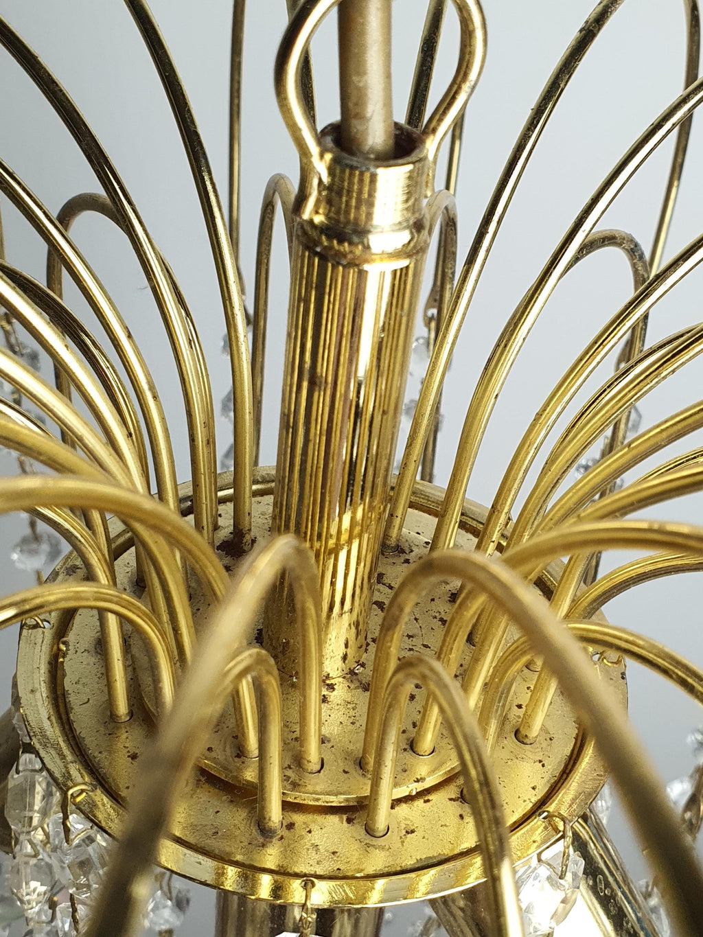 Vintage Murano Glass Chandelier | Pink Teardrop Hollywood Regency Cascade Light