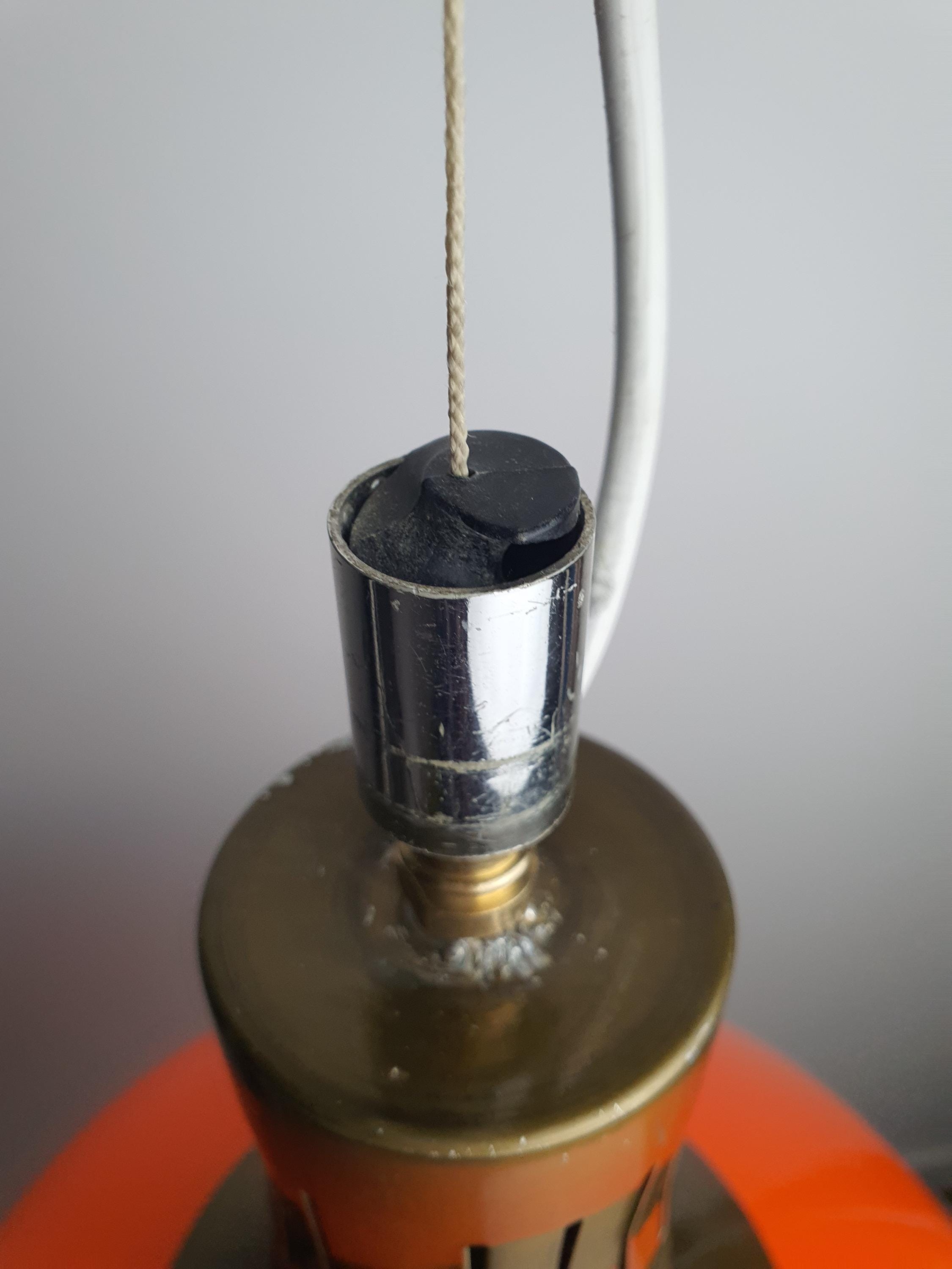 Vintage Italian Space Age Orange Kitchen Pendant Light Handcrafted Glass