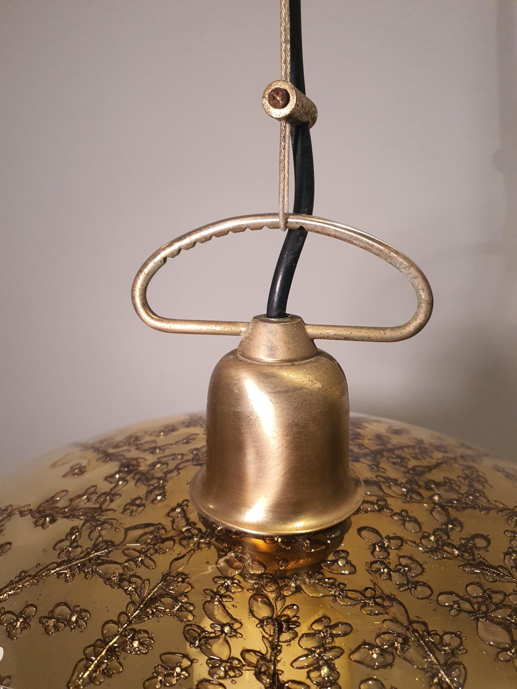 La Murrina Murano Glass Pendant Light: Caramel Bubble Dome, Art Nouveau
