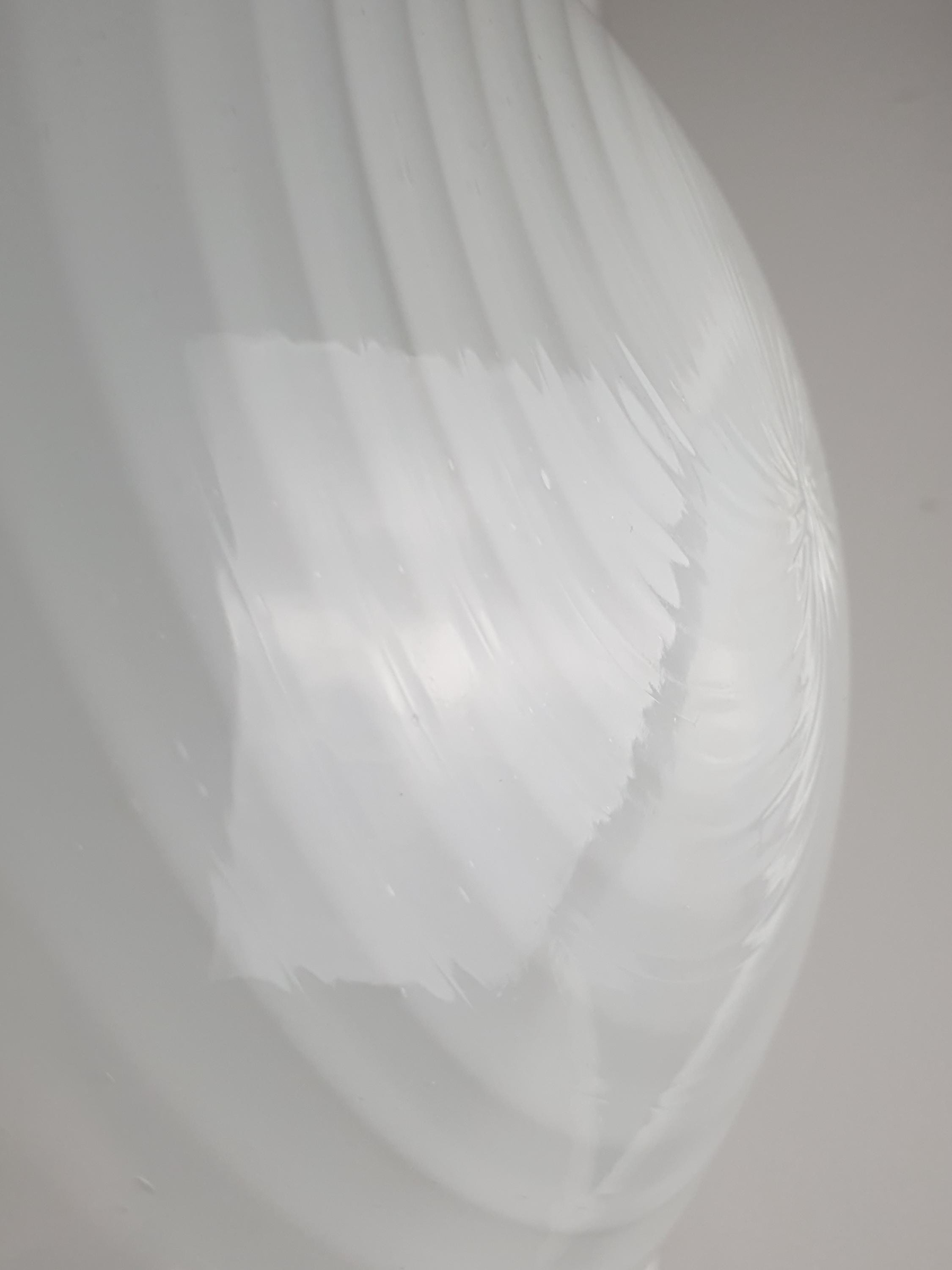 Small Vintage Murano Glass White Swirl Flush Mount Light / Sconce – Scandinavian Minimalist