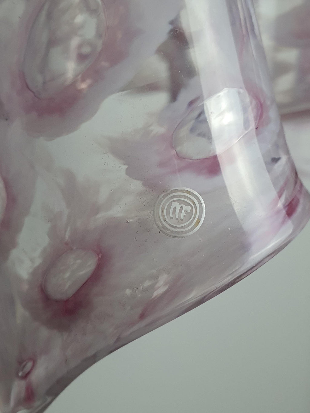 La Murrina Pink Bubbled Murano Glass Pendant Light | Vintage Fazzoletto Hanging Lamp