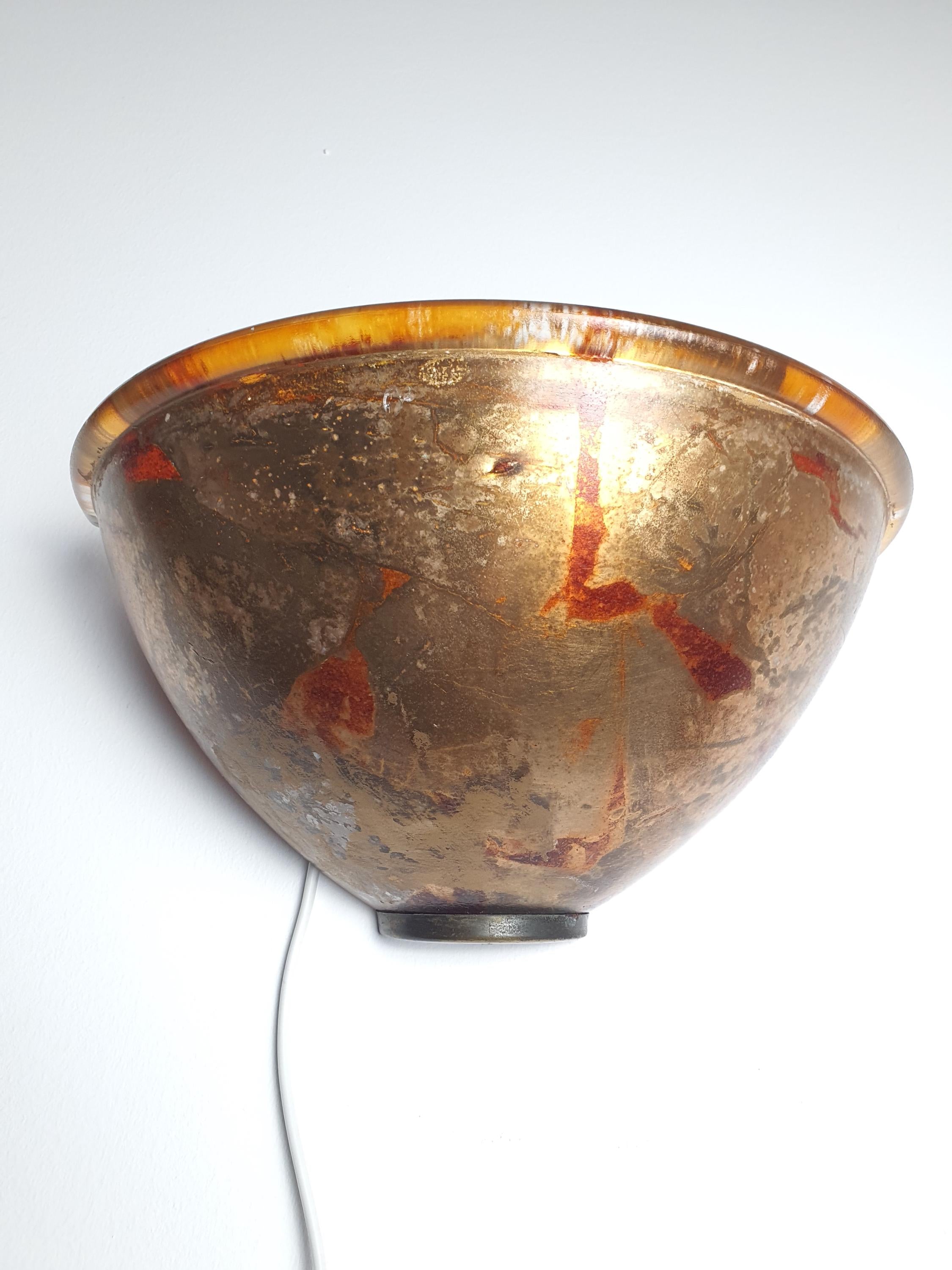 2B Illuminazione vintage sconce — rewired fitting detail, new wiring installed