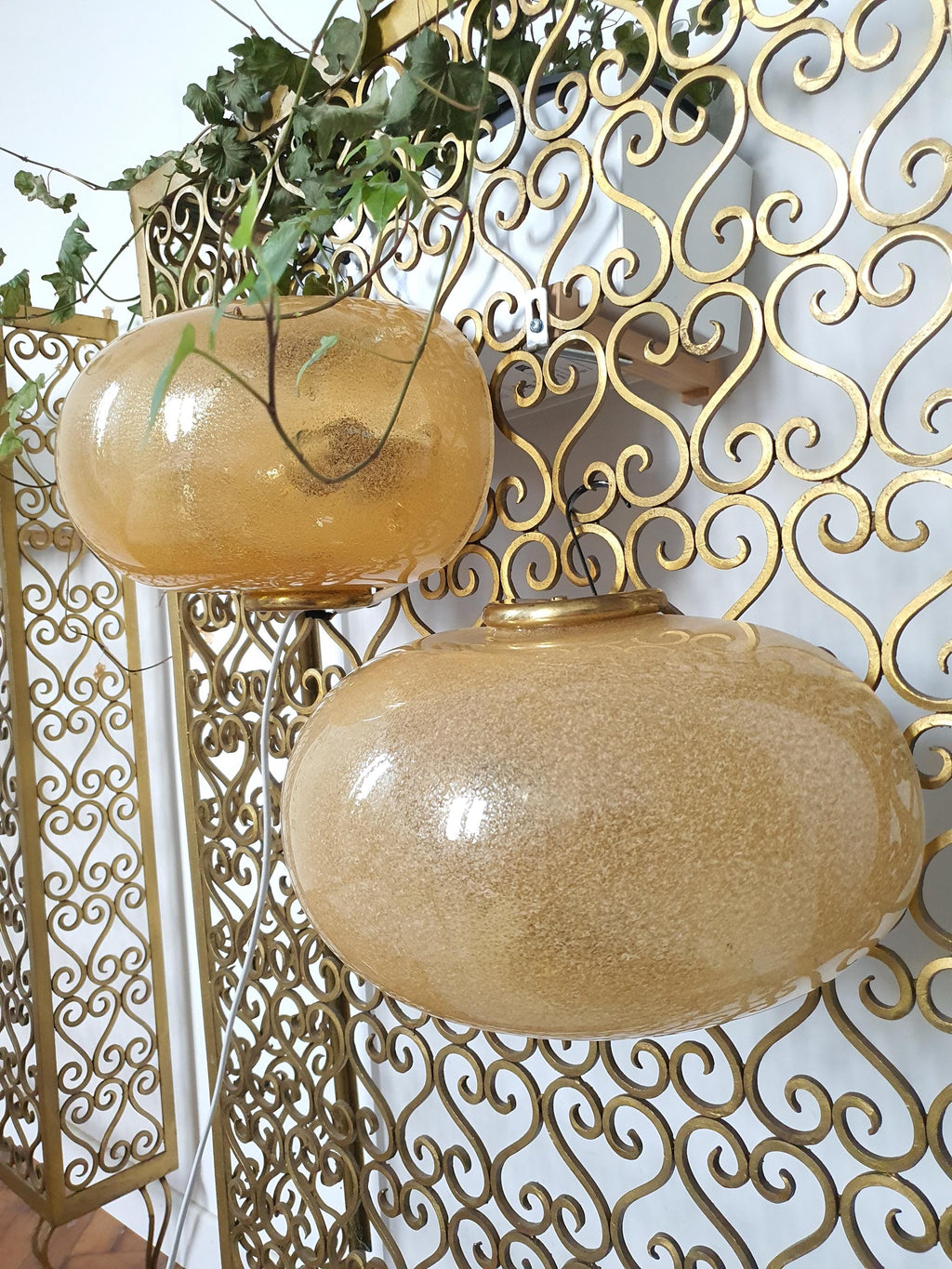Vintage Murano Glass Wall Sconces: Caramel Art Deco Italian Lamps