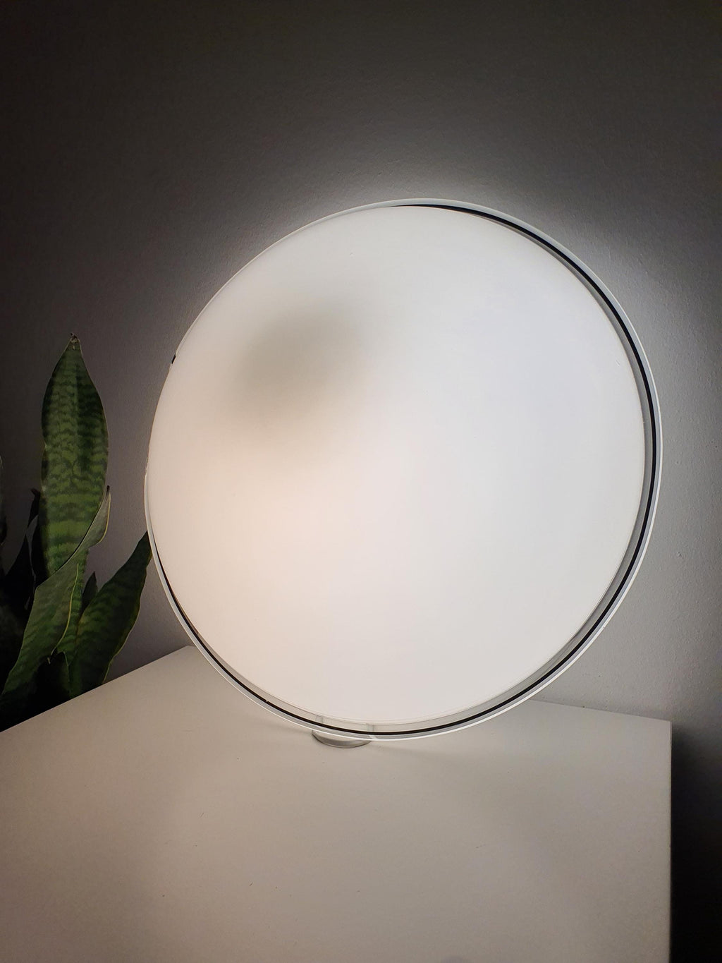 XL Murano Glass Flush Mount Light: Mid-Century Italian White & Black Ceiling Lamp