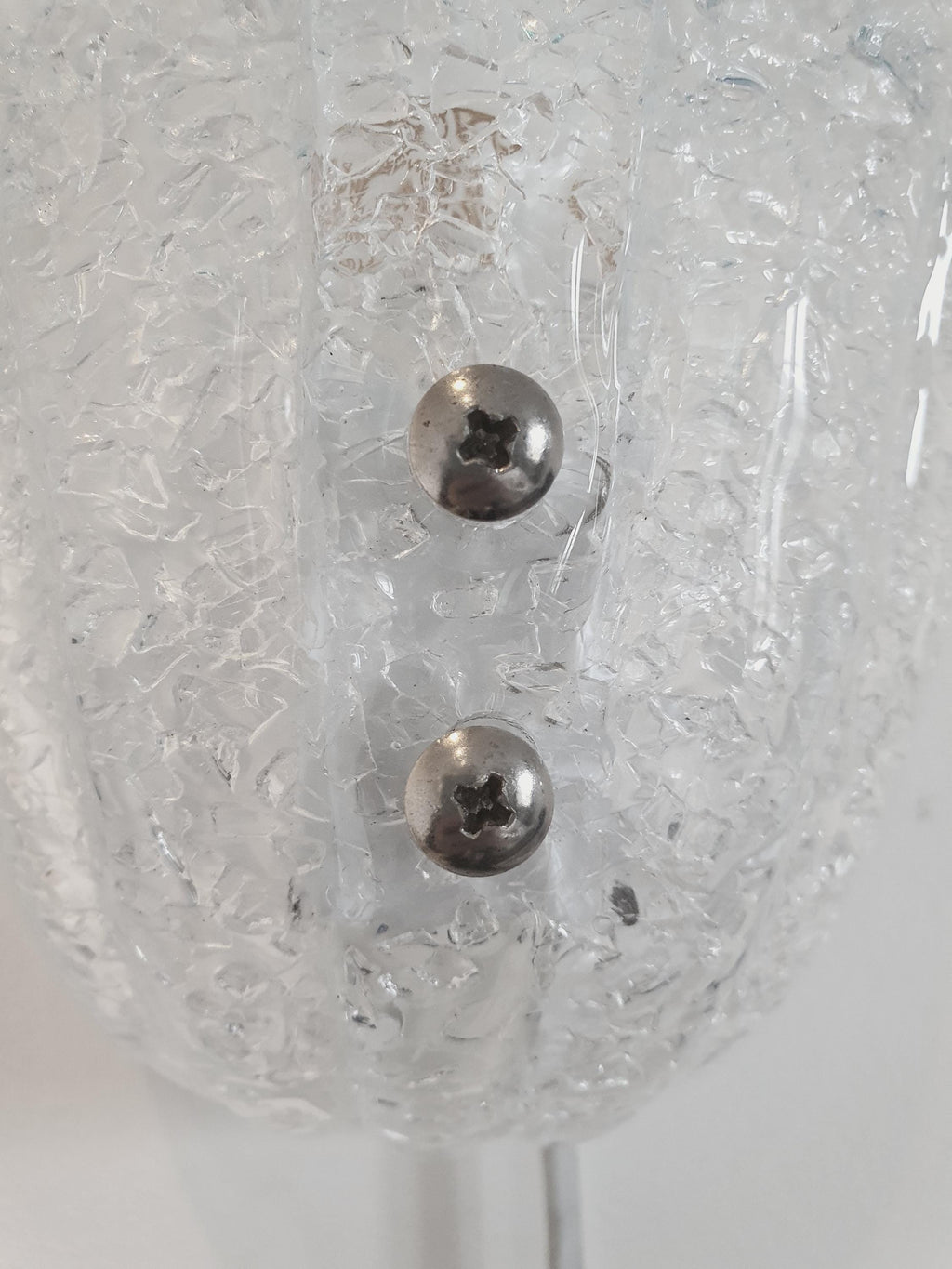 Vintage Murano Glass Floral Wall Sconce: Frosted Clear & Light Blue