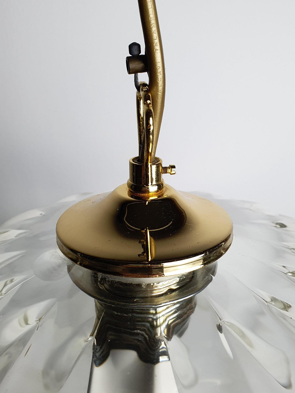 Vintage Murano Glass Lotus Pendant Light Heavy Thick Clear Italian Lighting