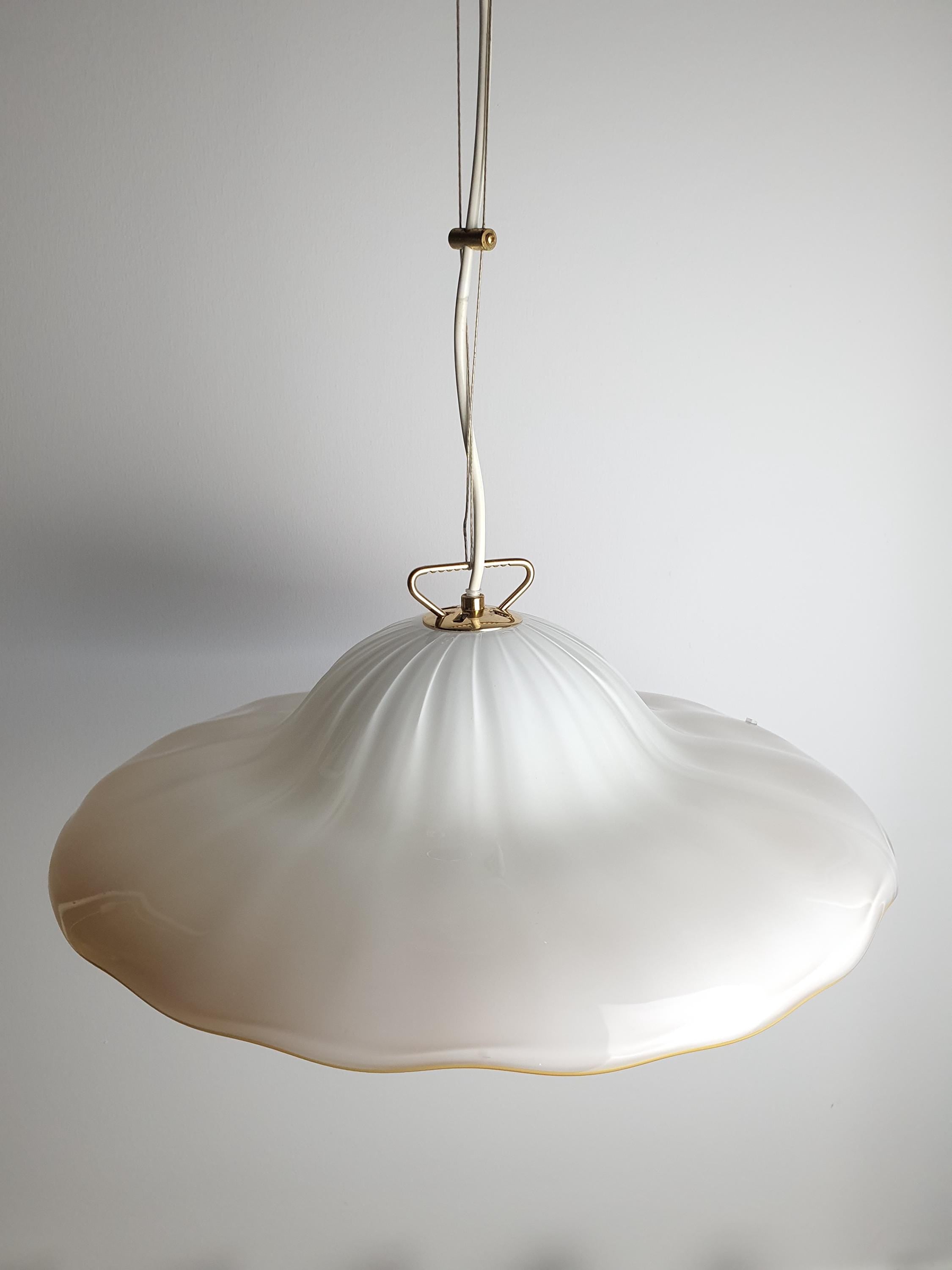 La Murrina crème brûlé caramel floral pendant light in vintage Murano Glass