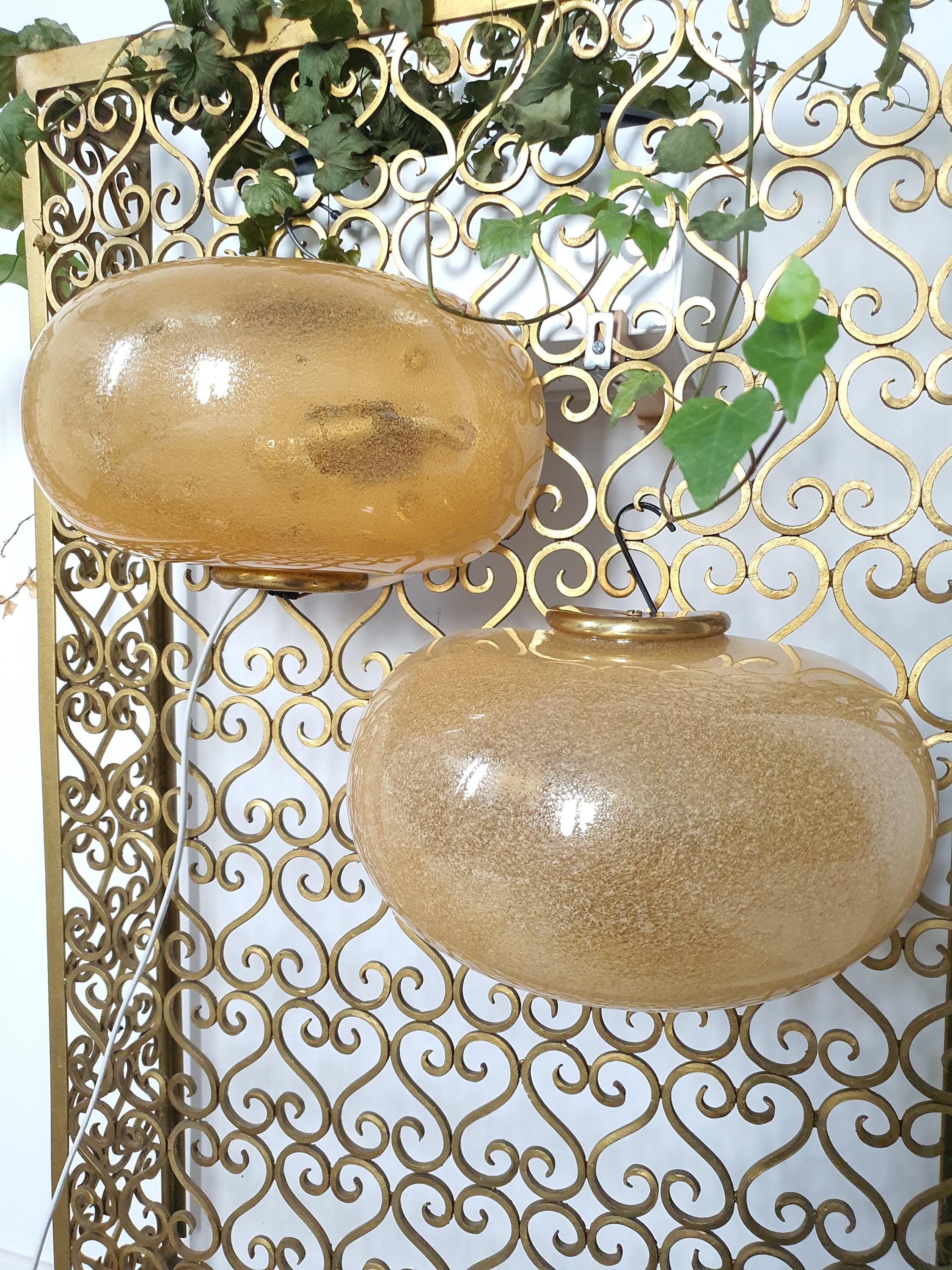 Vintage Murano Glass Wall Sconces: Caramel Art Deco Italian Lamps