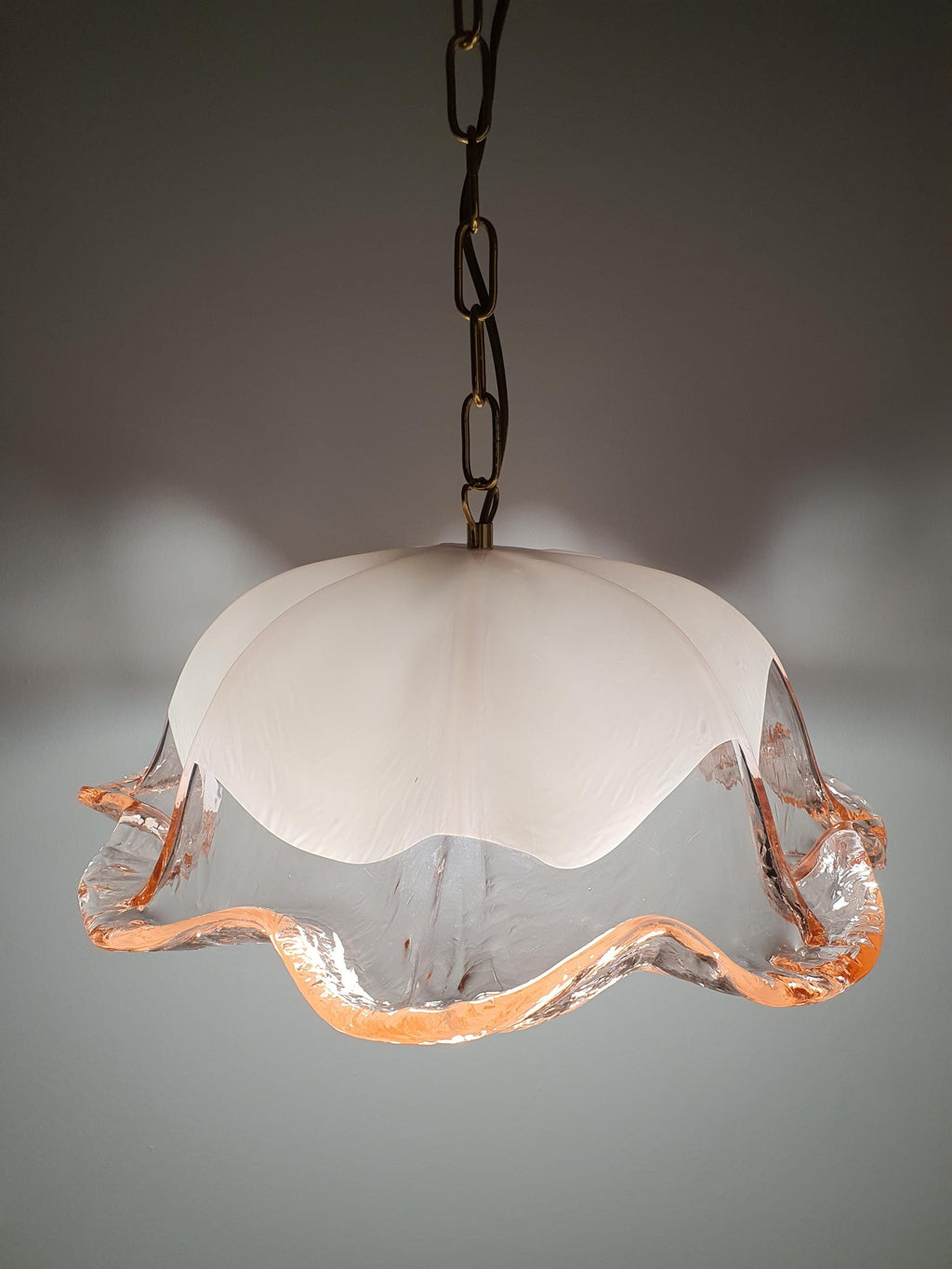 La Murrina Pink Tulip Pendant Light | Vintage Murano Glass Floral Lamp | Italian Mid-Century Lighting