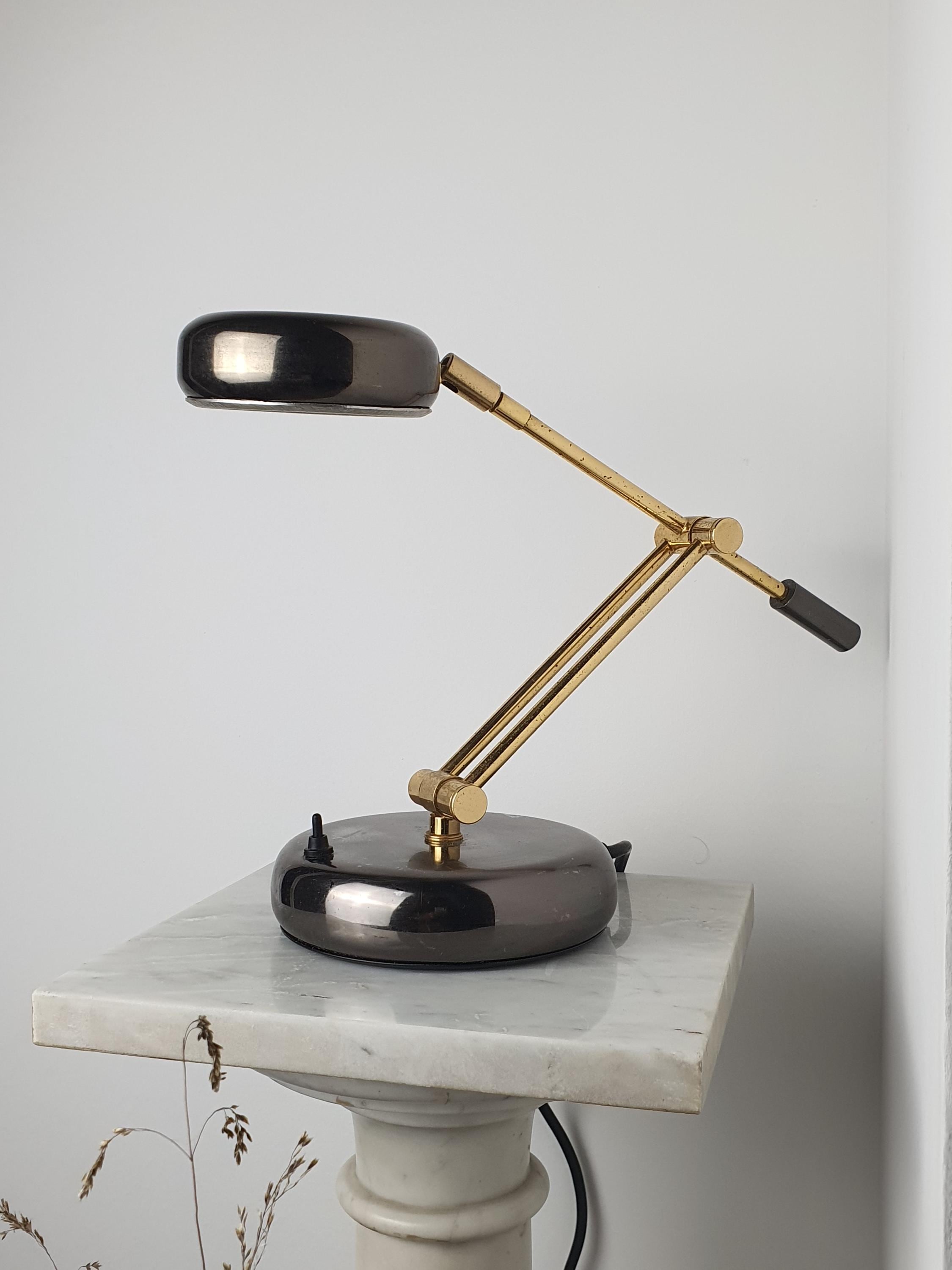 意大利中世纪现代摆臂台灯 | 金色 & 铬 | MCM 风格