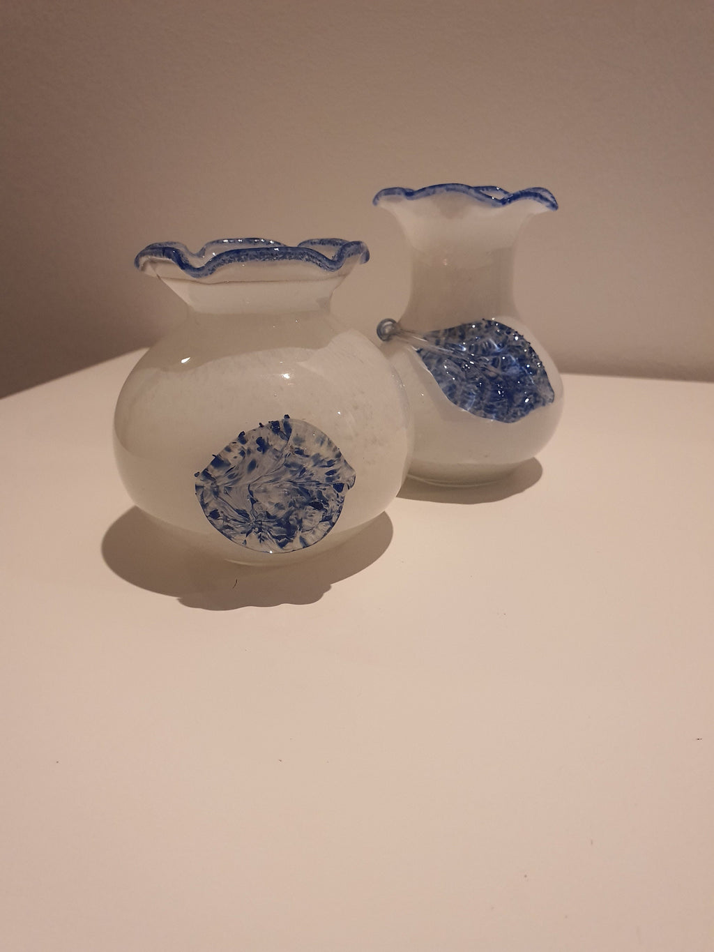 Pair of petite Murano swirl glass vase 1990s